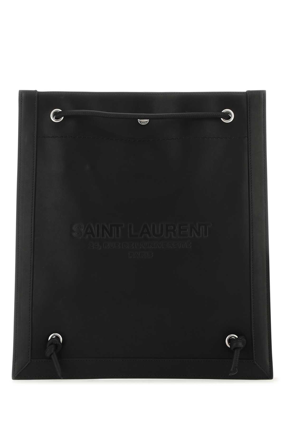 Shop Saint Laurent Black Leather Universitã© Crossbody Bag