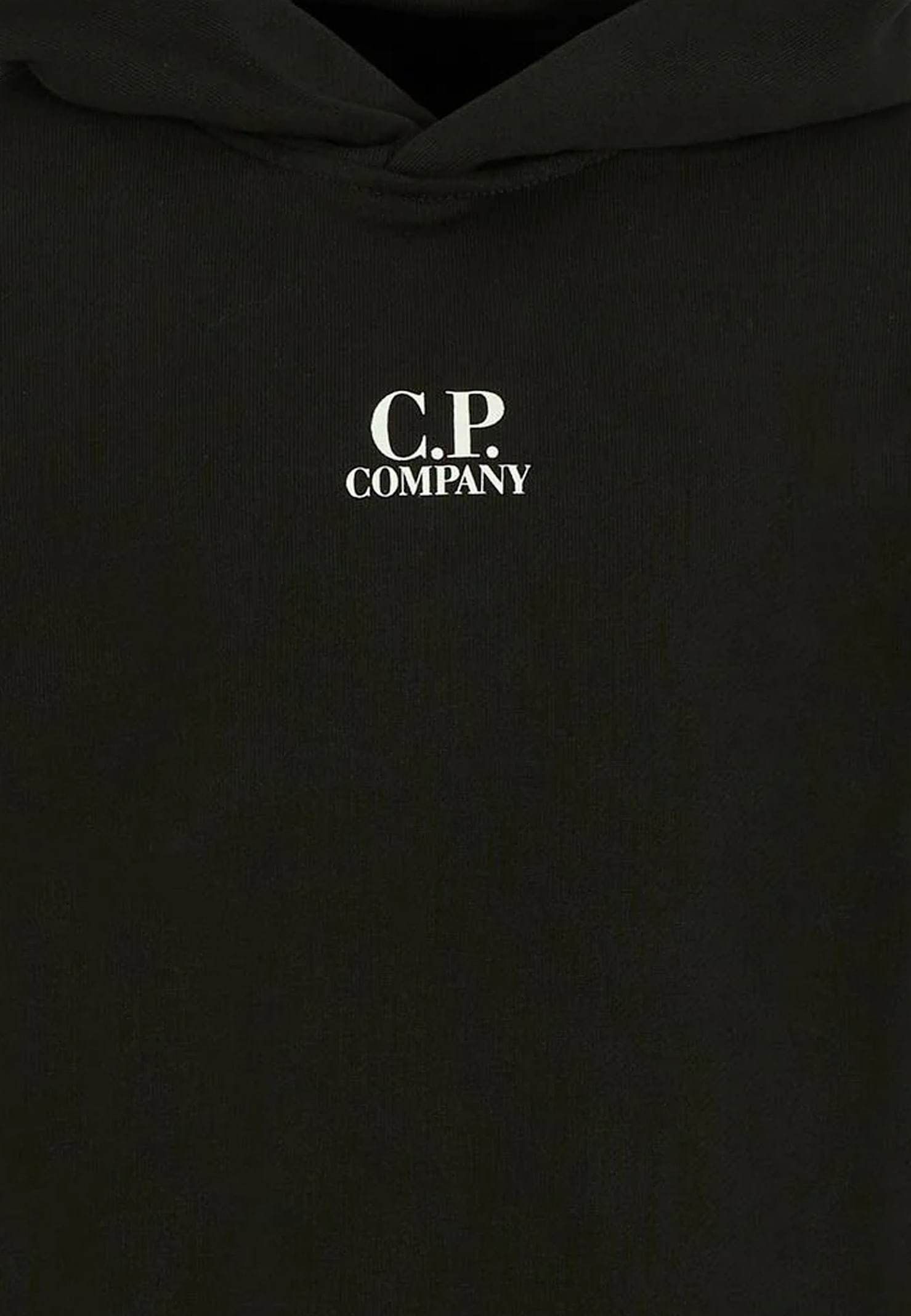 C.p. Company Undersixteen Black Sweatshirt For Boy With Lens In Black