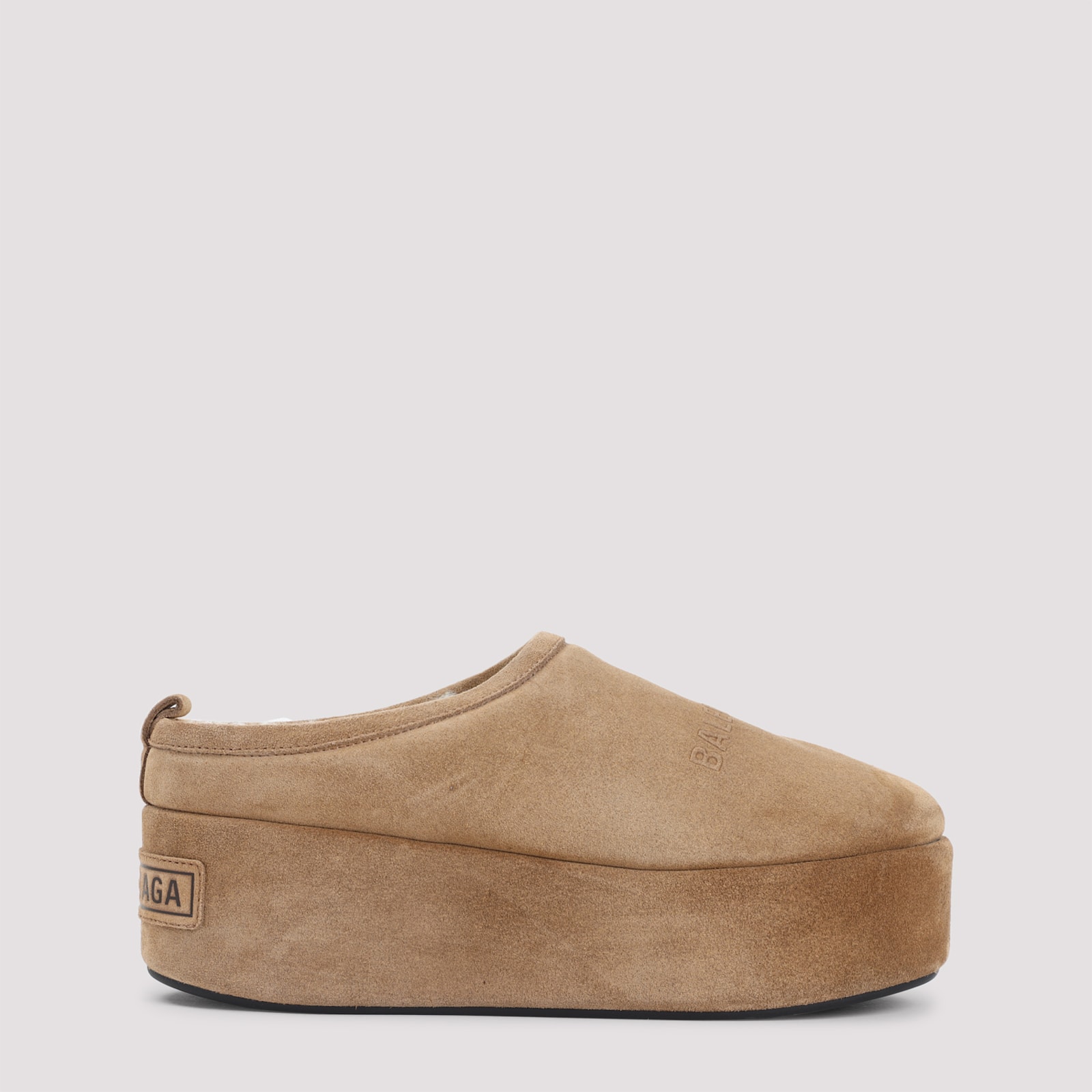 Balenciaga Women Alaska Soft Suede Mule With Plateau In Multi