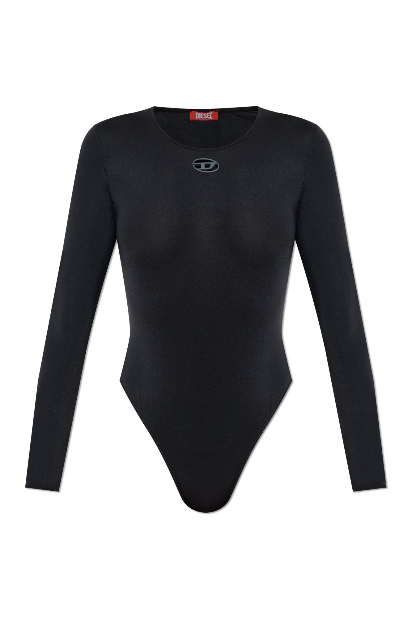 Diesel Angelina-utlt Logo-detail Bodysuit In Black