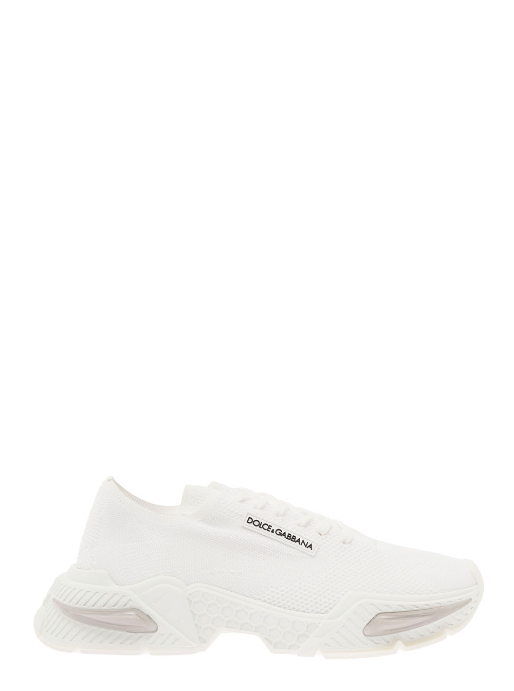 White Daymaster Sneakers In Stretch Knit Dolce & Gabbana Man