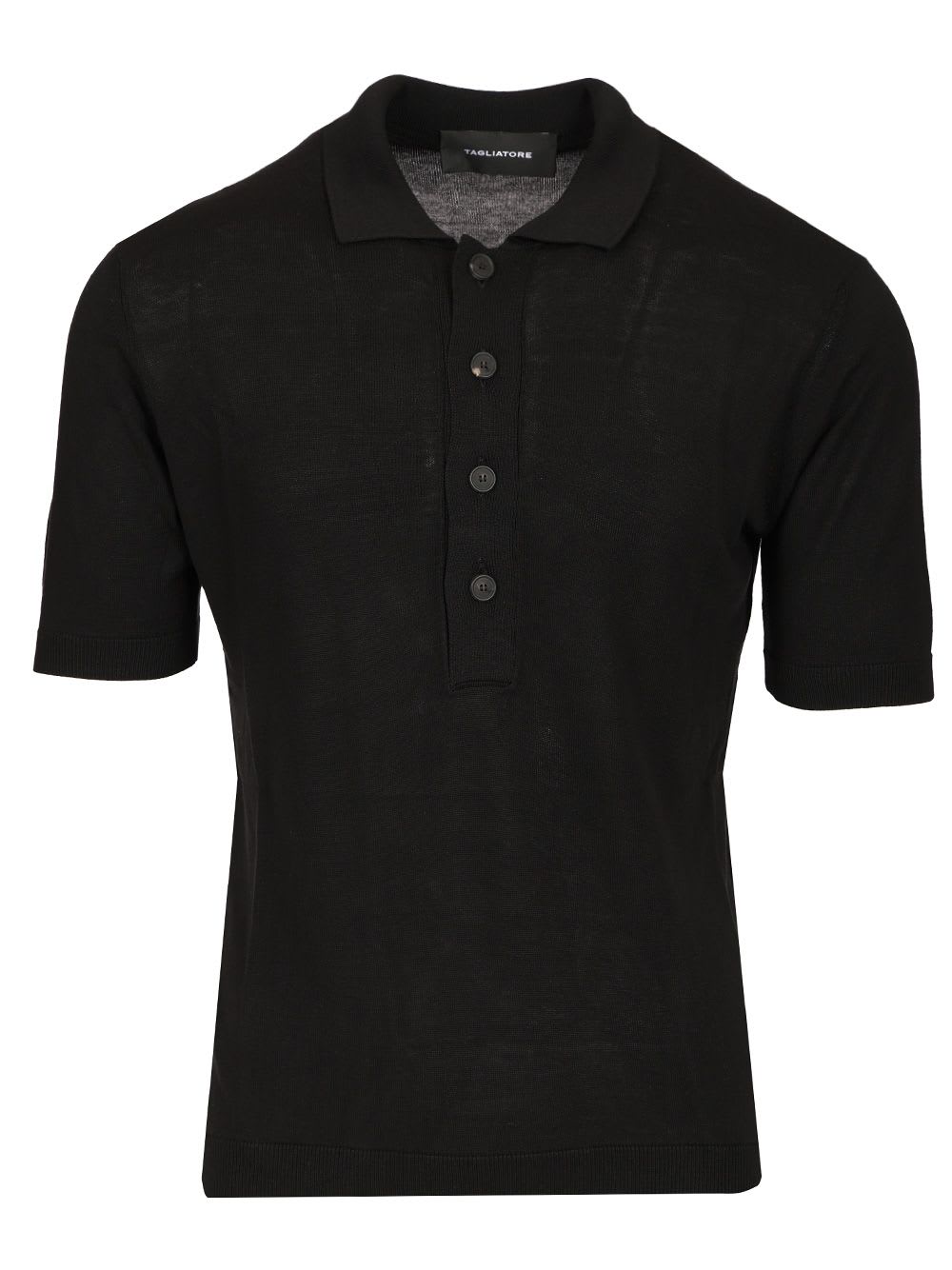 Shop Tagliatore Silk And Viscose Polo In Black