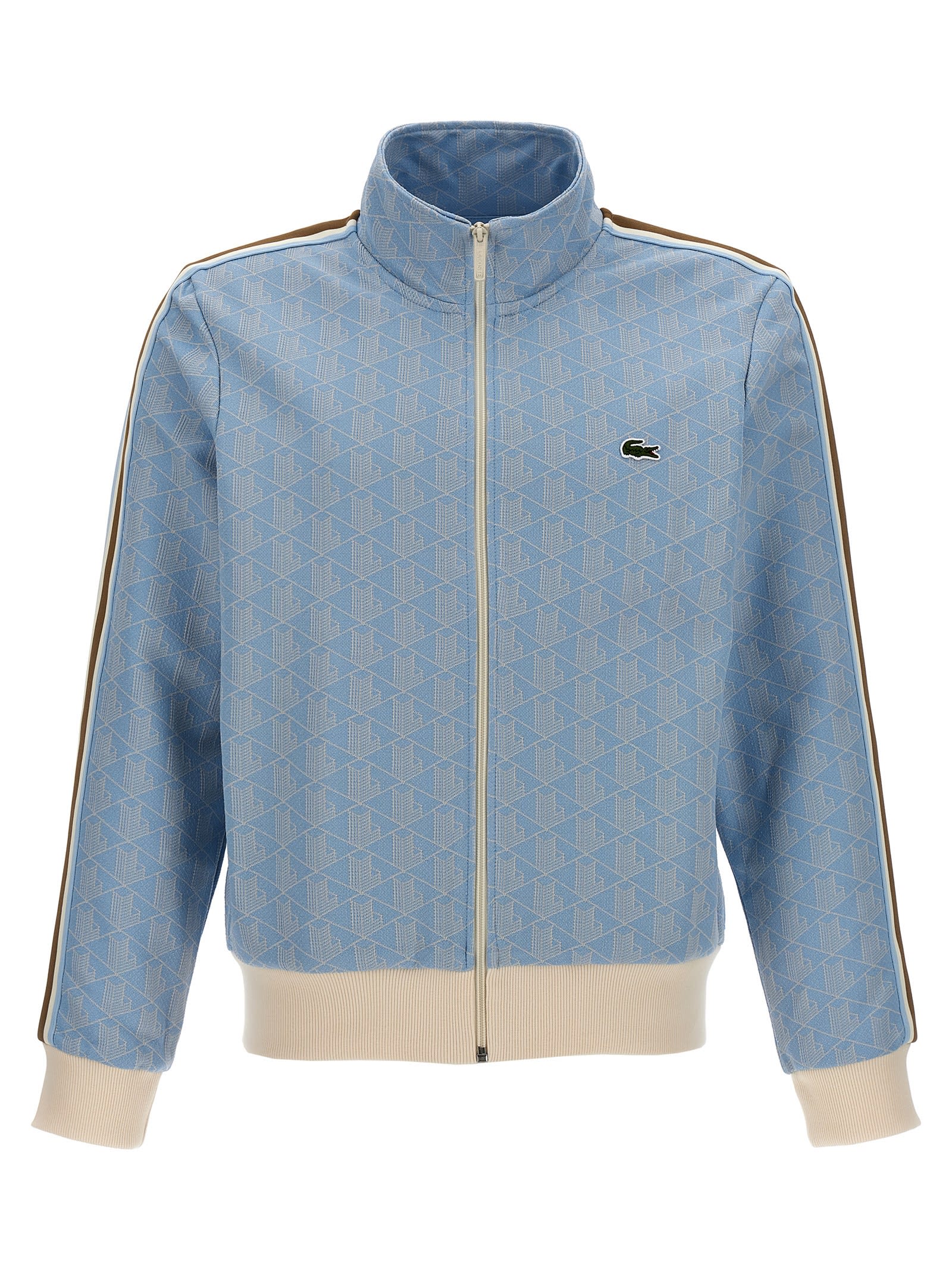 Shop Lacoste Jacquard Track Top In Light Blue