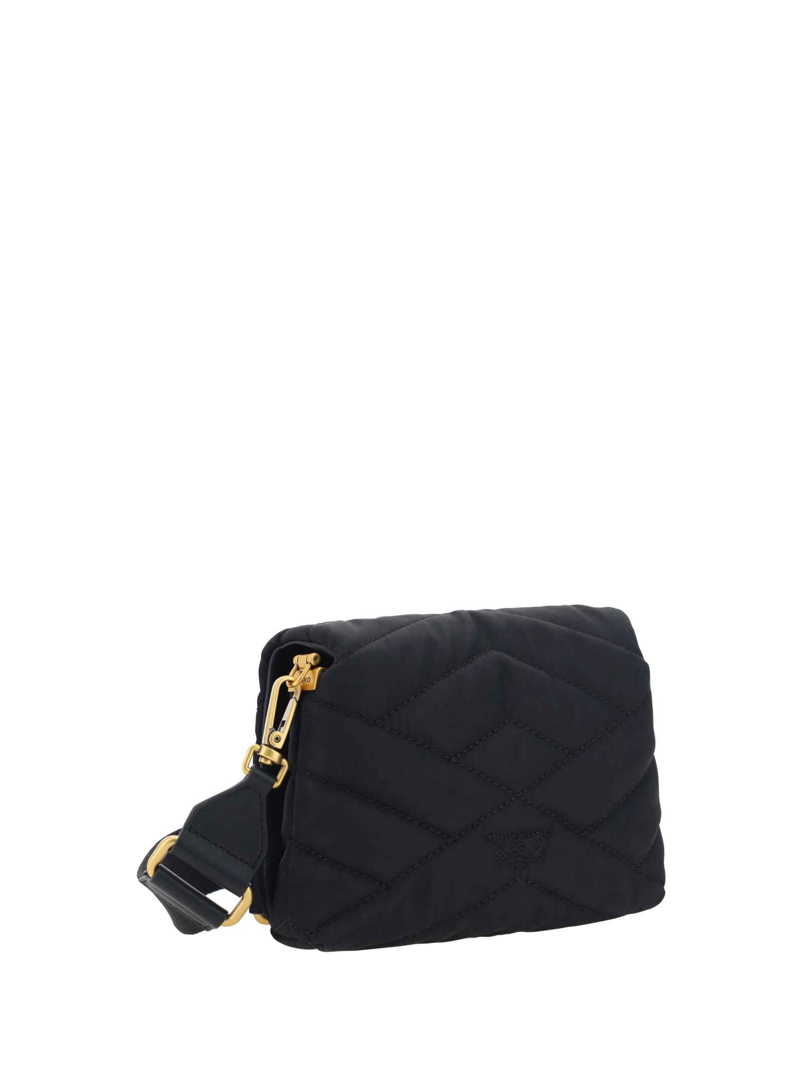 Shop Pinko Love Click Puff Shoulder Bag In Nero Limousine Block Color