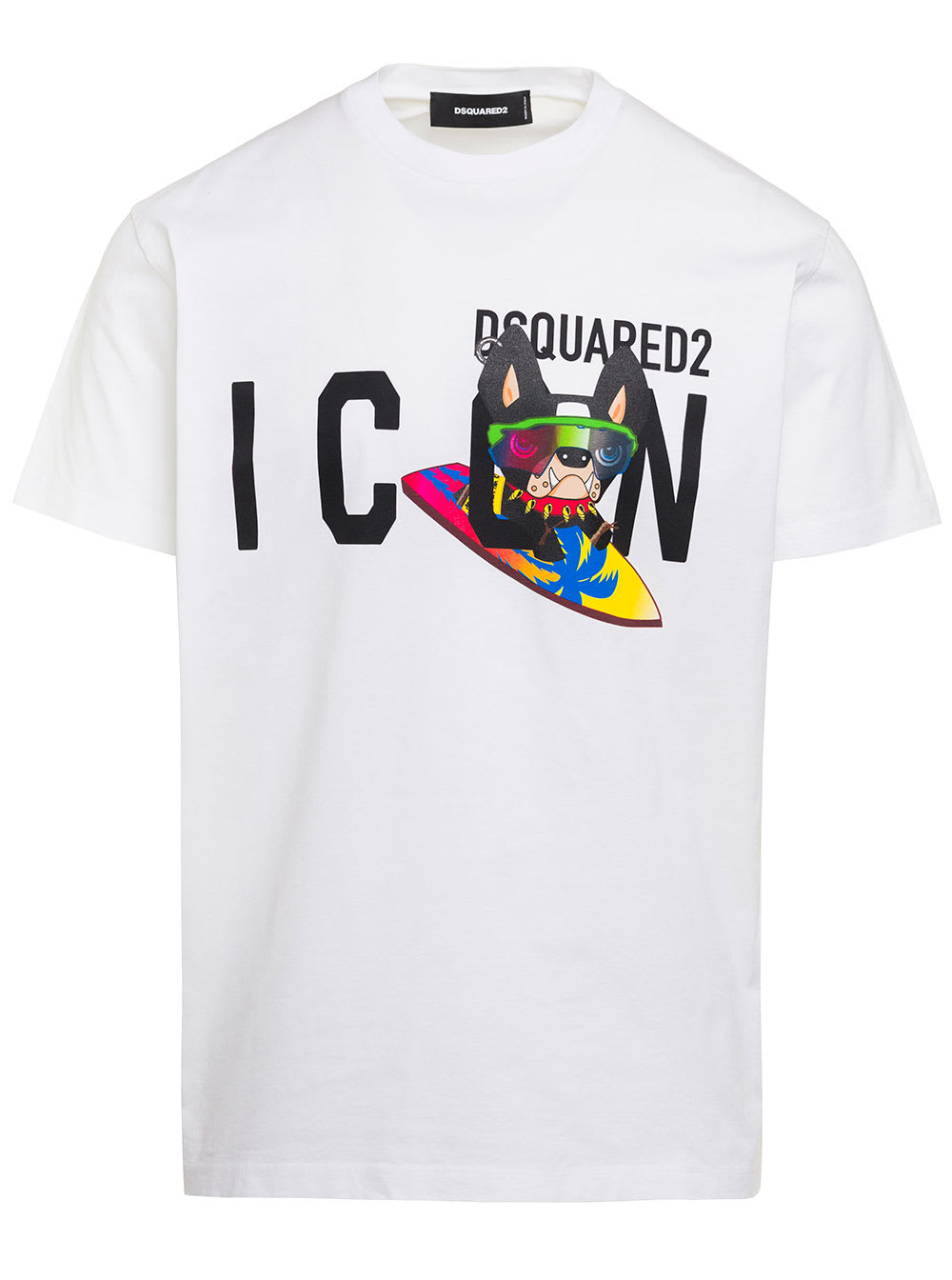 Dsquared2 icon Ciro White Printed T-shirt In Jersey Man Dsquared2