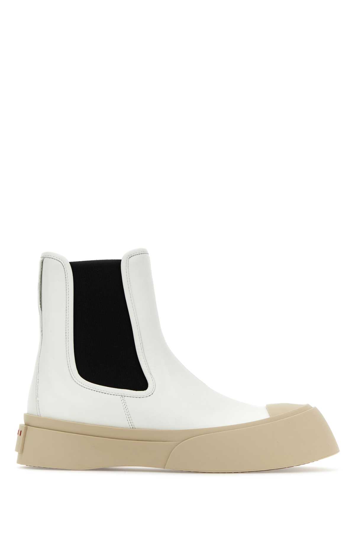 Shop Marni White Nappa Leather Pablo Ankle Boots In Lilywhite