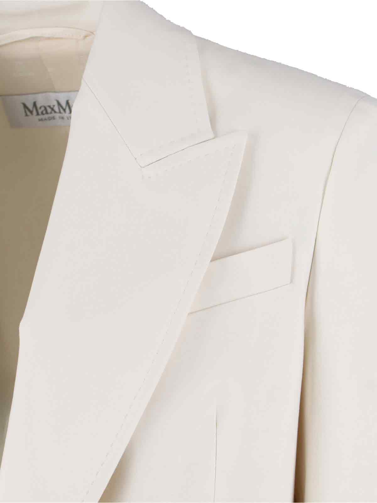 Max Mara Tailored Double-breasted Jacket Flap Pockets In White