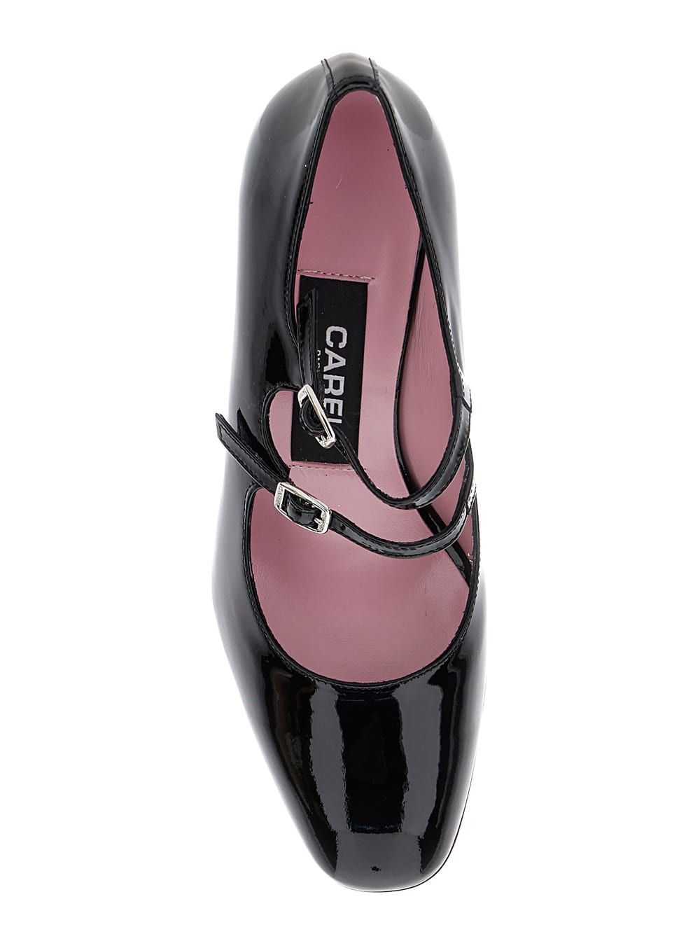 Shop Carel Alice Black Pumps With Double Straps In Patent Leather Woman