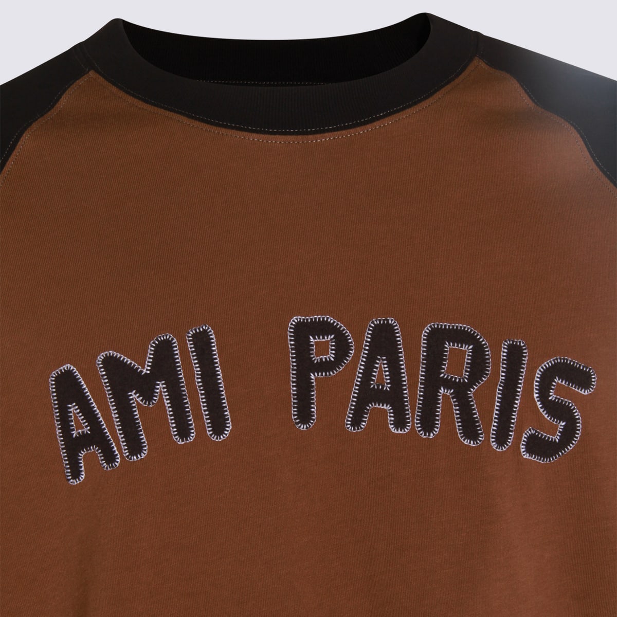 Ami Alexandre Mattiussi Ami Paris Men Cotton Colorblock T-shirt In Gold