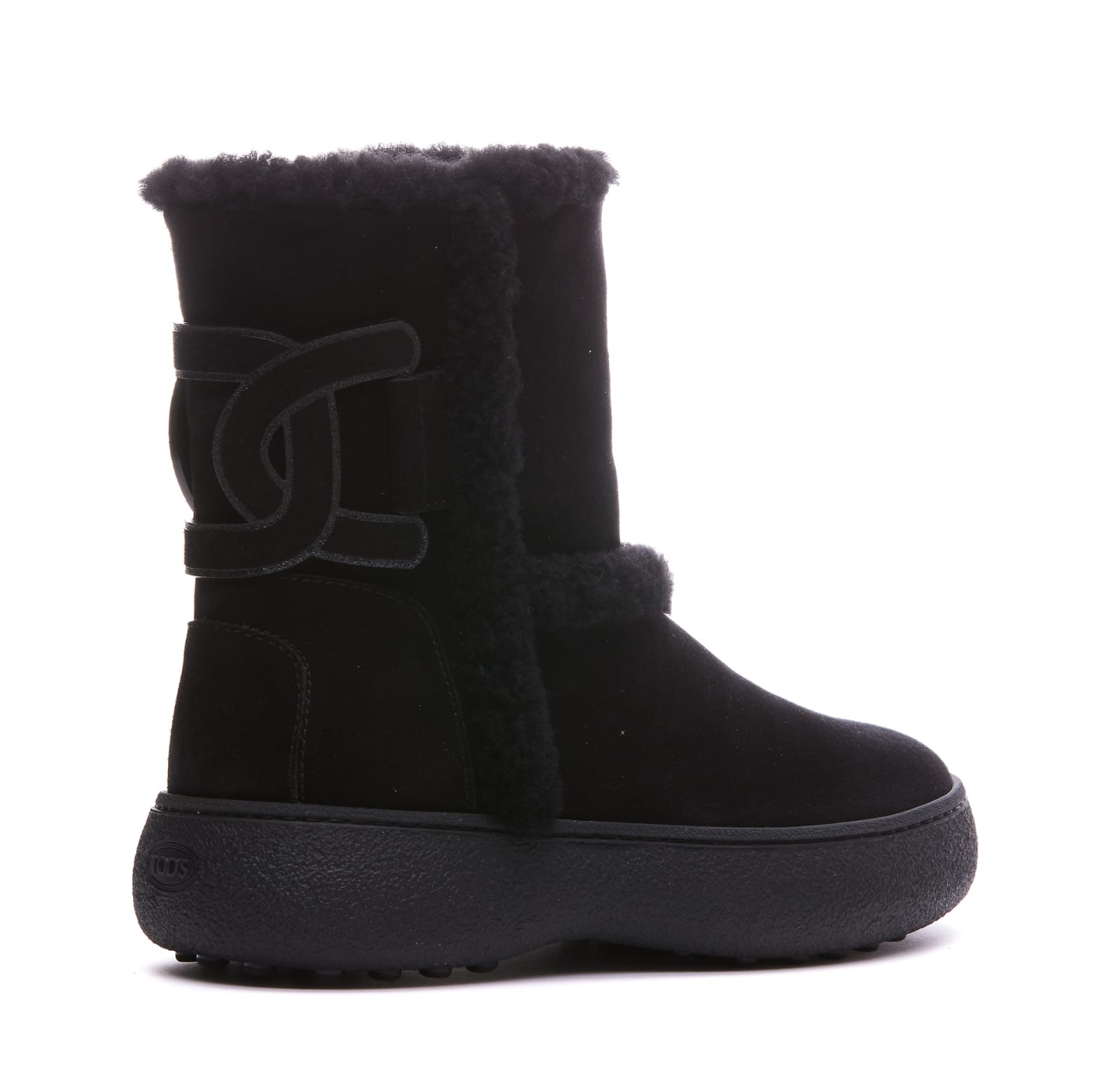 Shop Tod's Logo Patch Boots In Nero