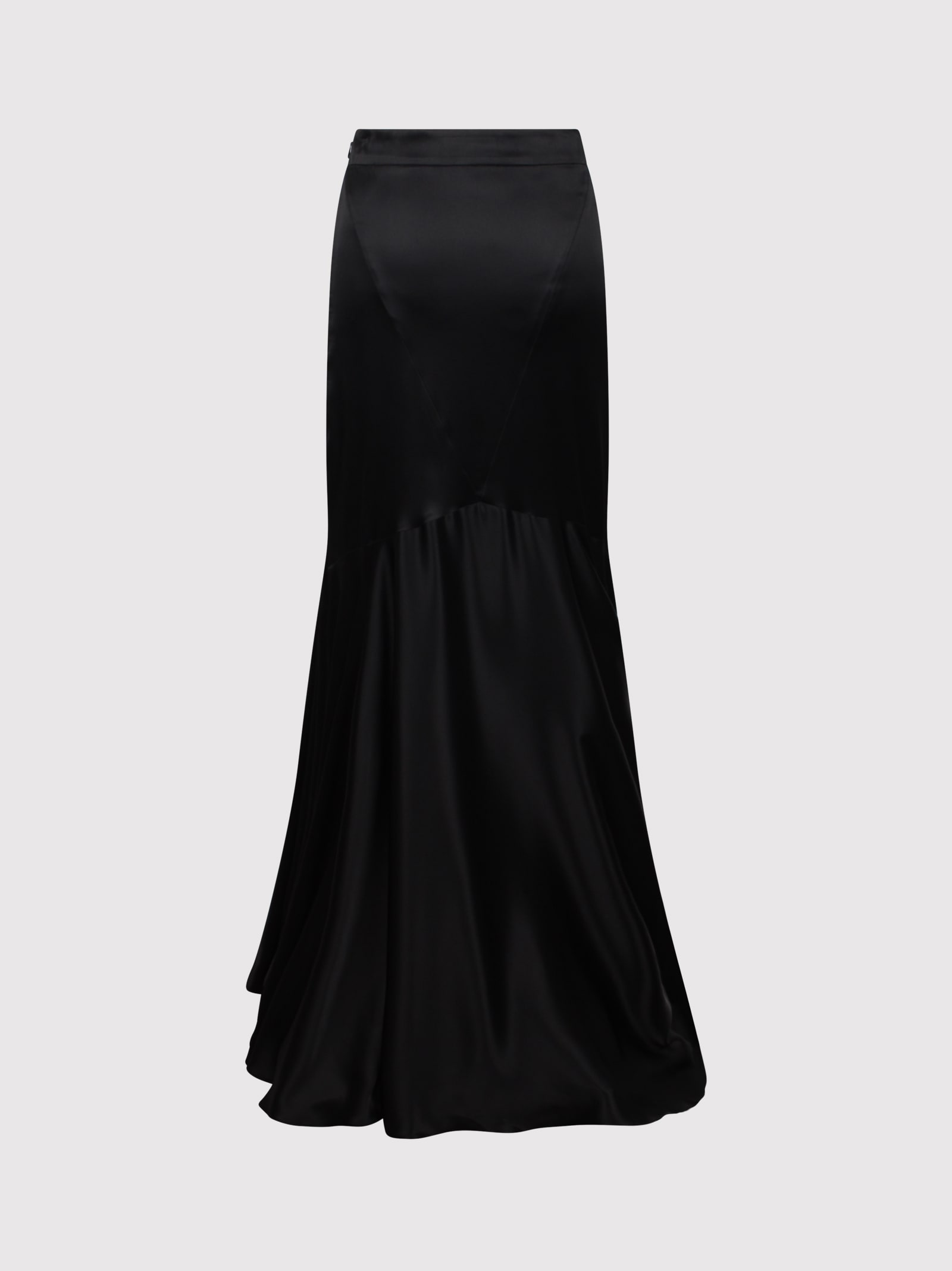 Shop Nina Ricci Long Satin Skirt