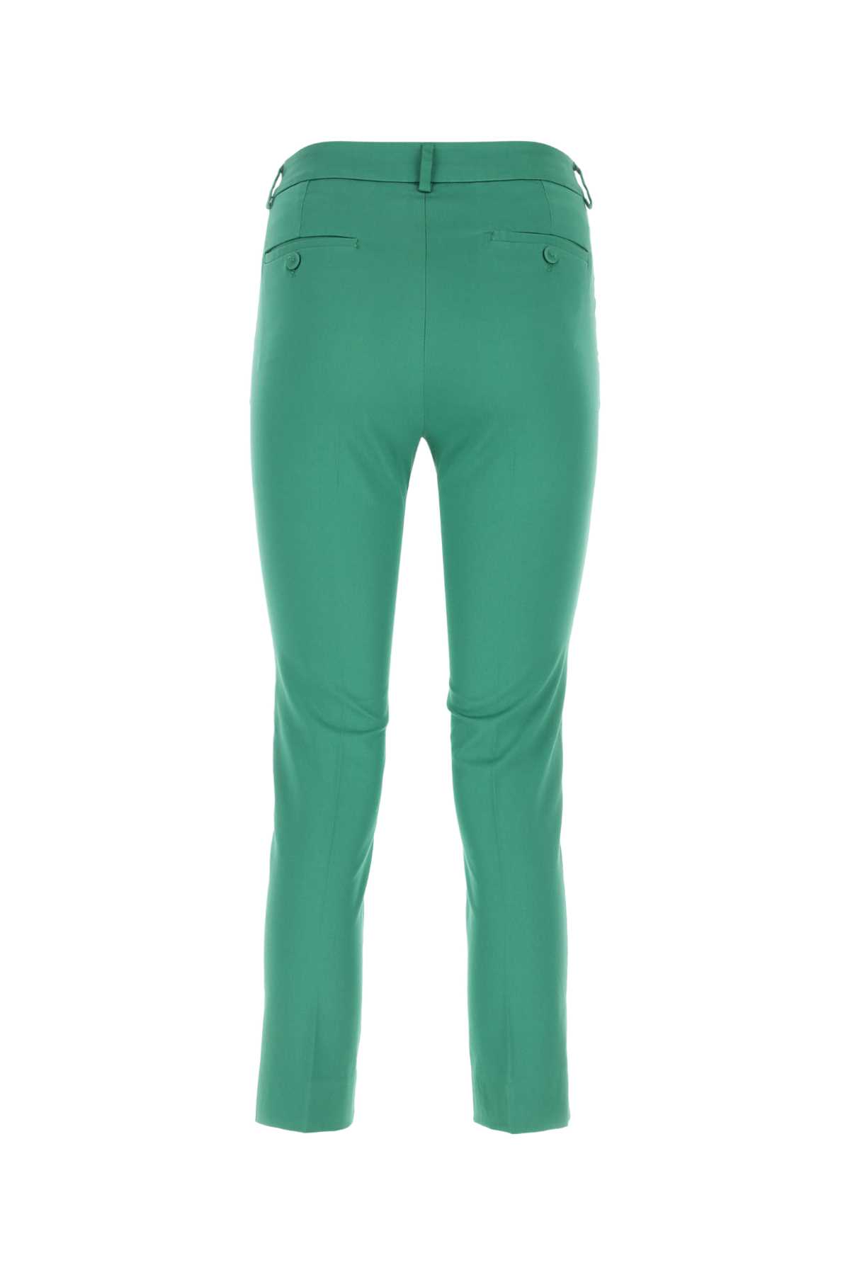Weekend Max Mara Green Stretch Cotton Gineceo Pant In Verde