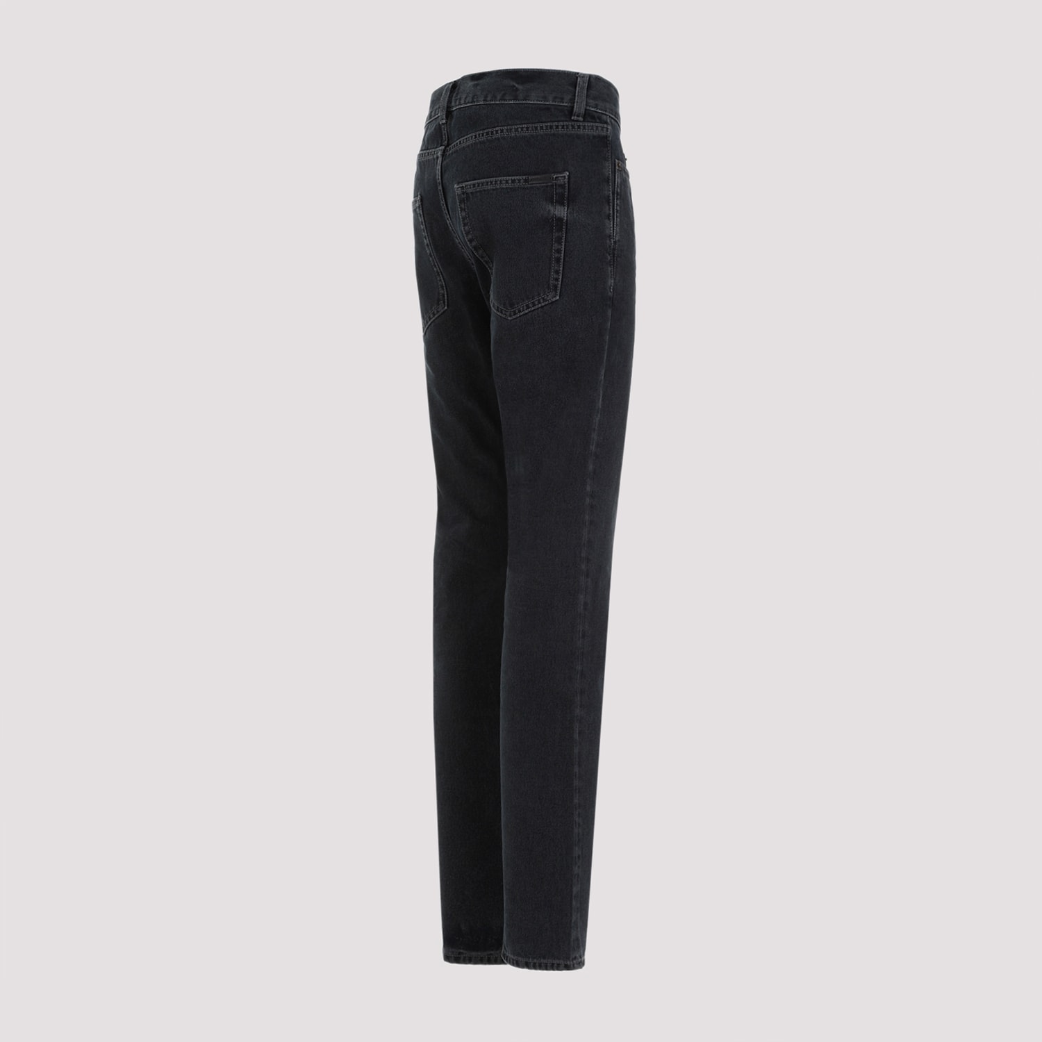 Shop Saint Laurent Slim Fit O-beryl Jeans In Dark Blue Black