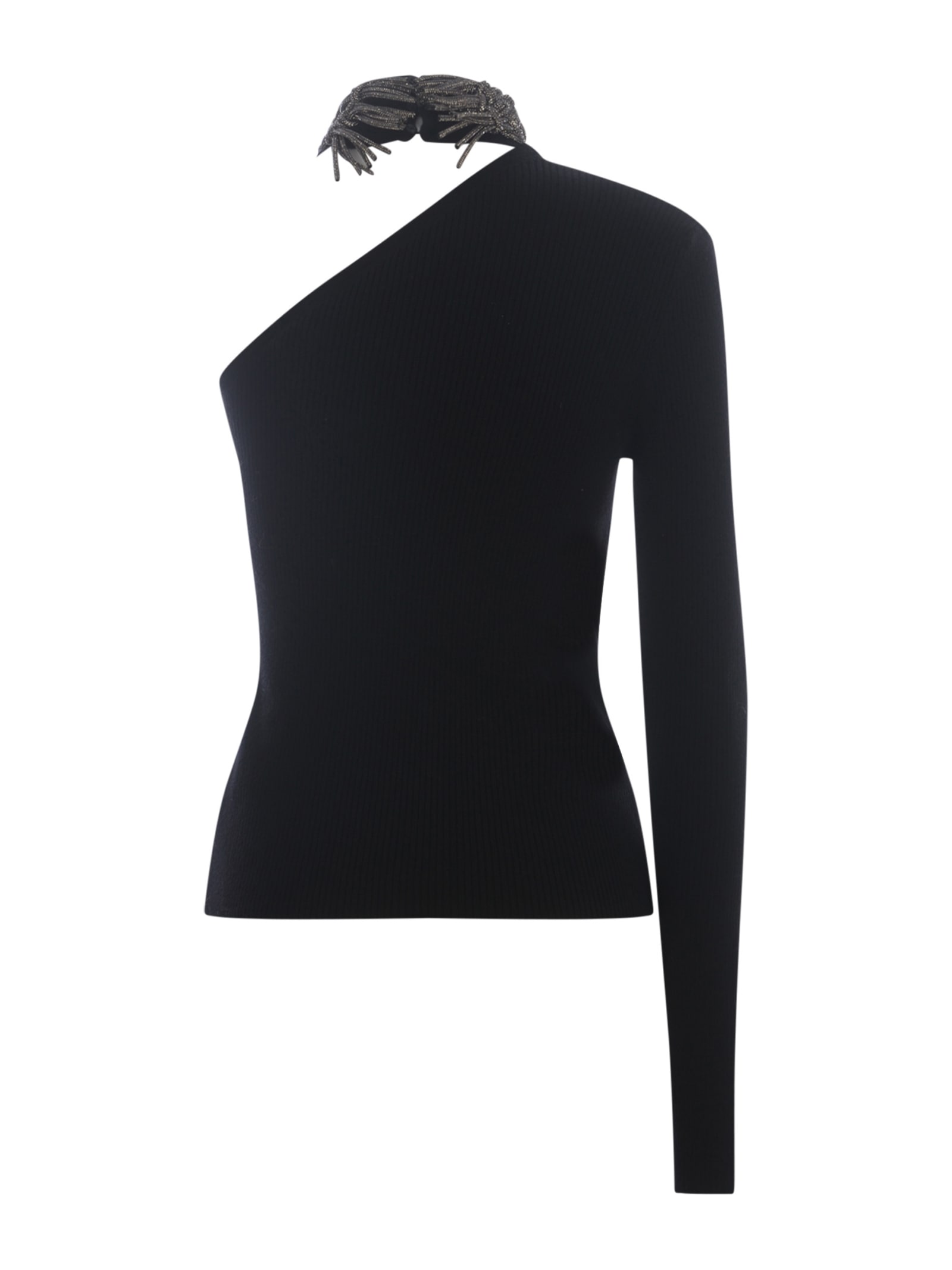 Shop Giuseppe Di Morabito Sweater  In Ribbed In Nero