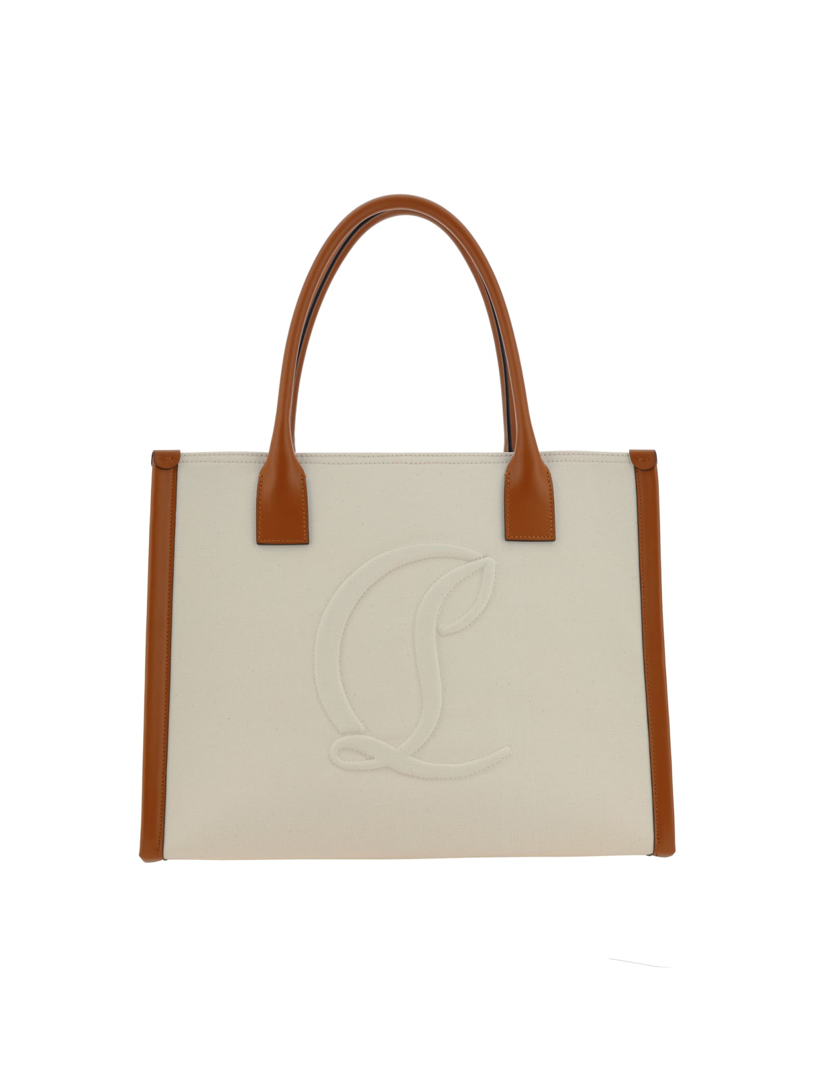 Shop Christian Louboutin By My Side Large Handbag In Natural/cuoio