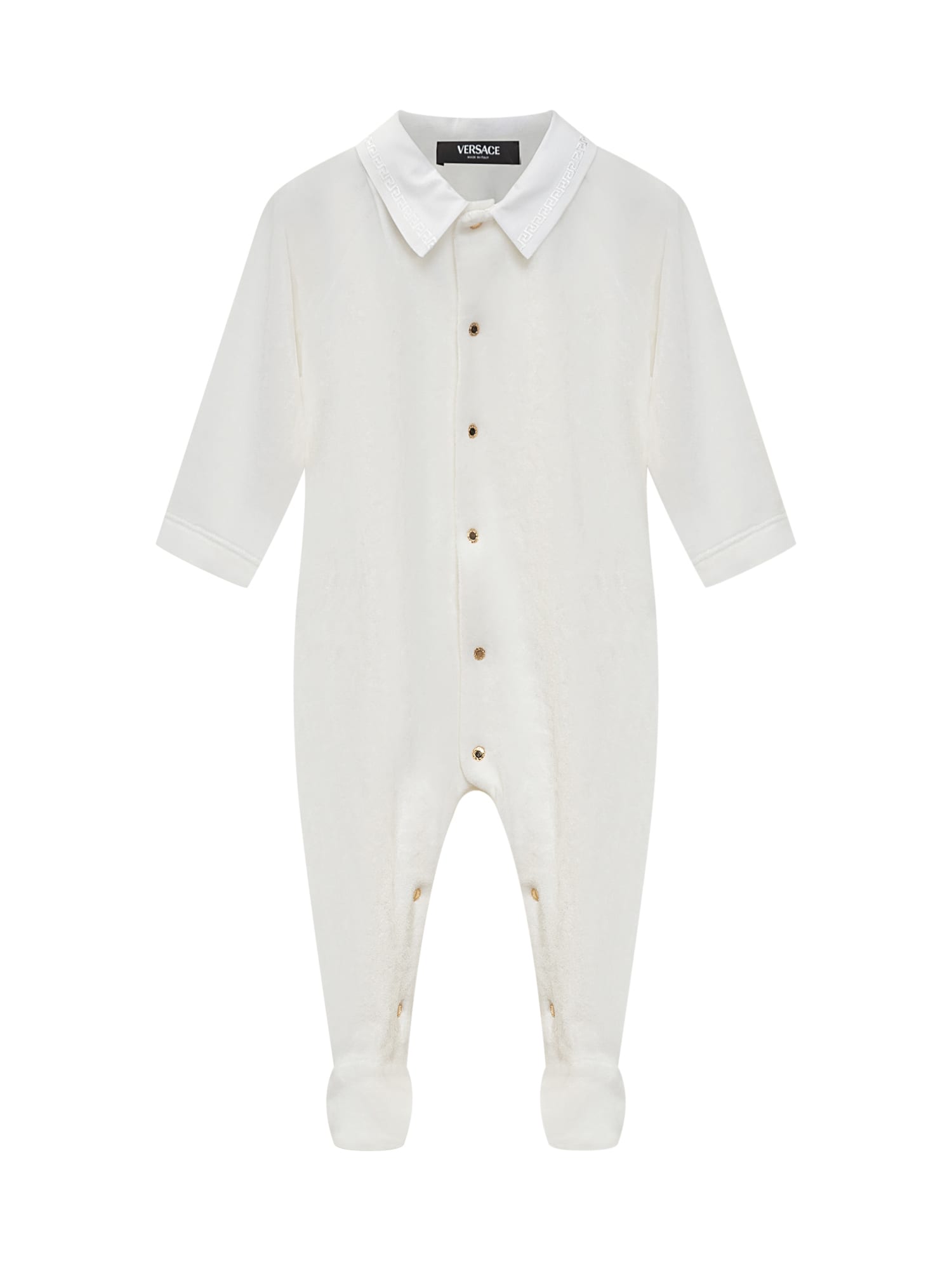 VERSACE BABY GREEK VELVET SLEEPSUIT. 