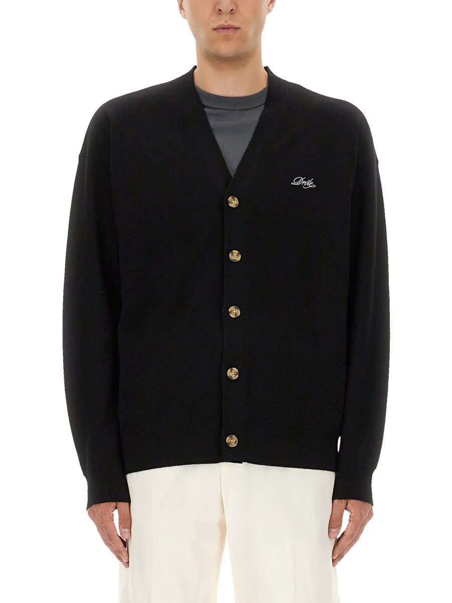 Drôle de Monsieur Cardigan With Logo Embroidery