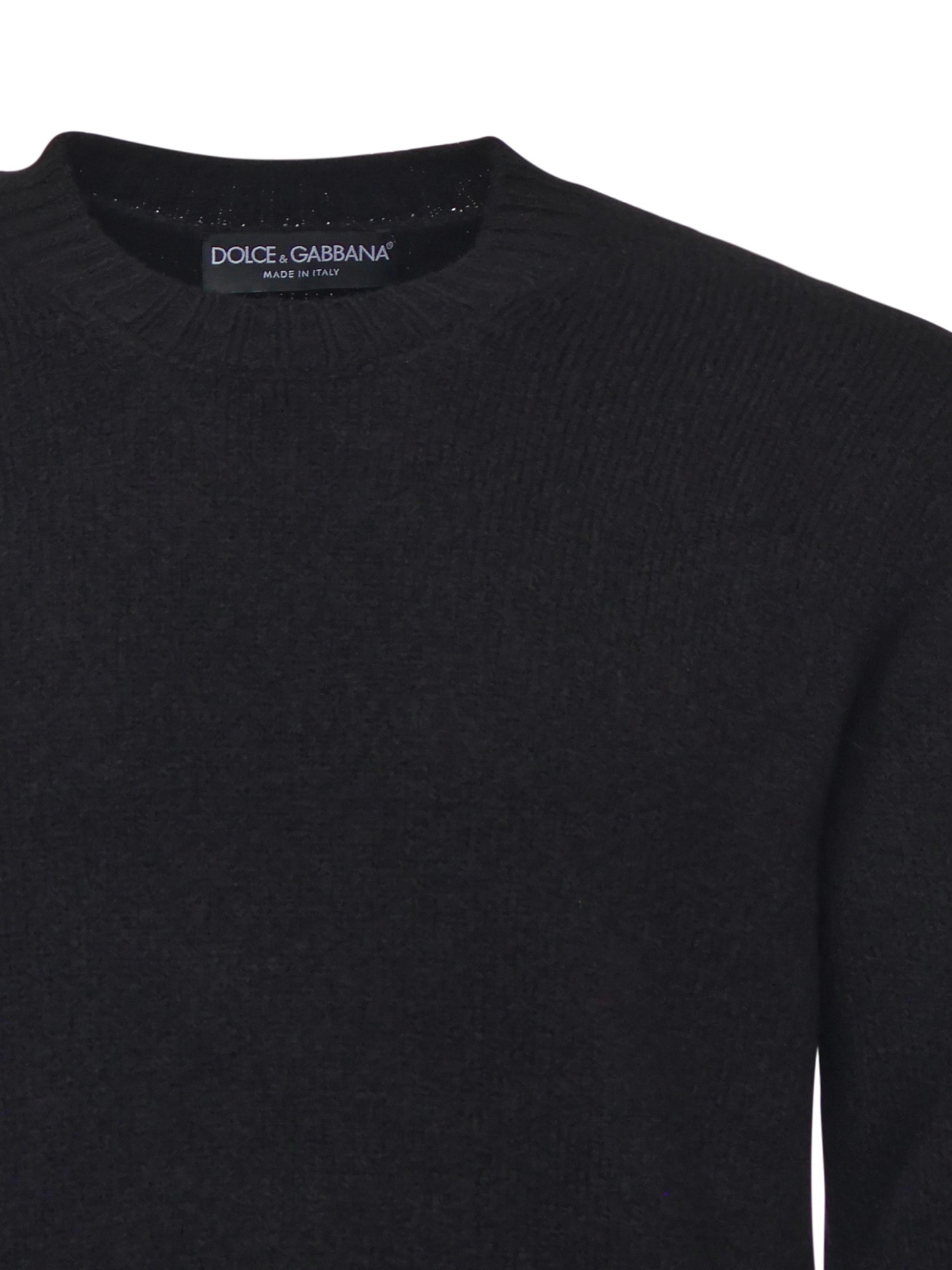 Dolce & Gabbana Basic Wool Blend Sweater In Black