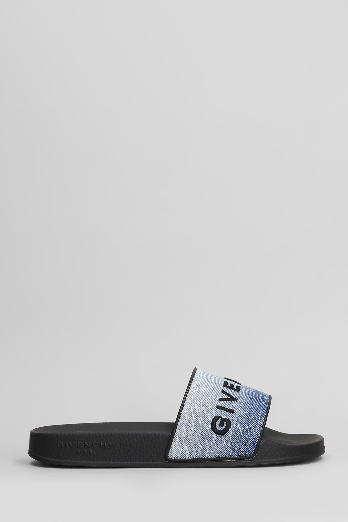 Flats In Blue Cotton