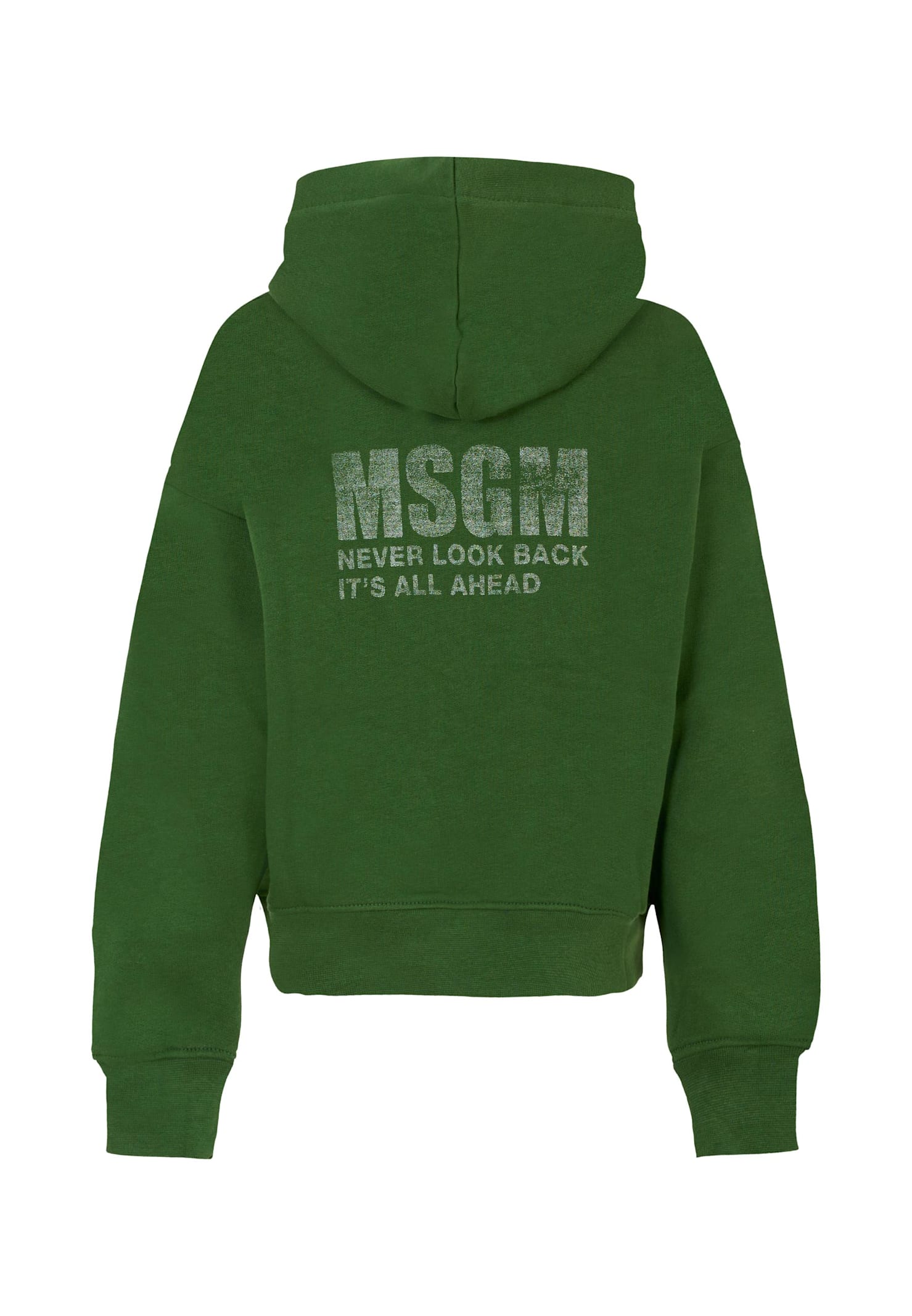 Msgm Green Sweatshirt For Kids With Loho In Green