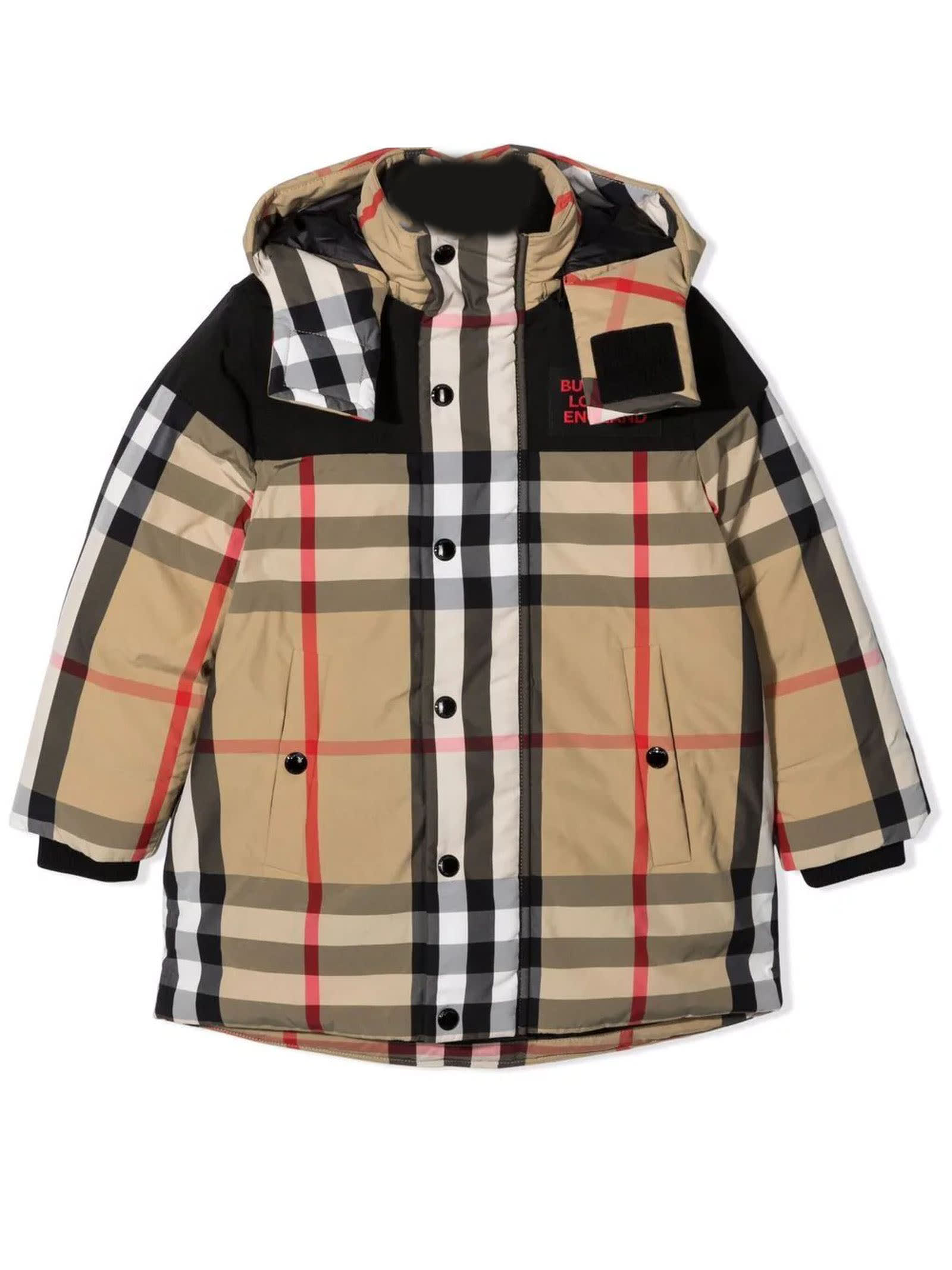 Burberry Beige Vintage Check Hooded Jacket