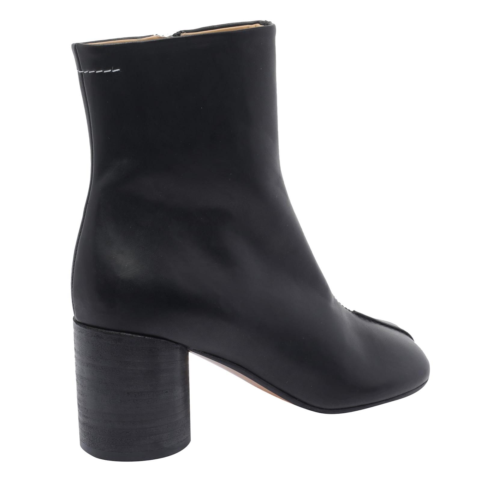 Mm6 Maison Margiela Mm6 By Maison Margiela Anatomical Black Leather Ankle Boots In Black