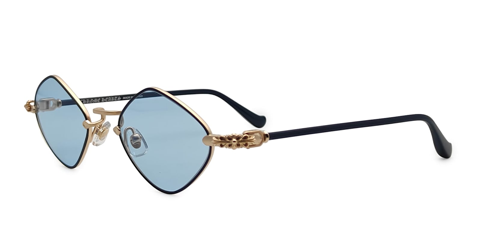 Chrome Hearts Diamond Dog - Midnight Blue Sunglasses In Gold