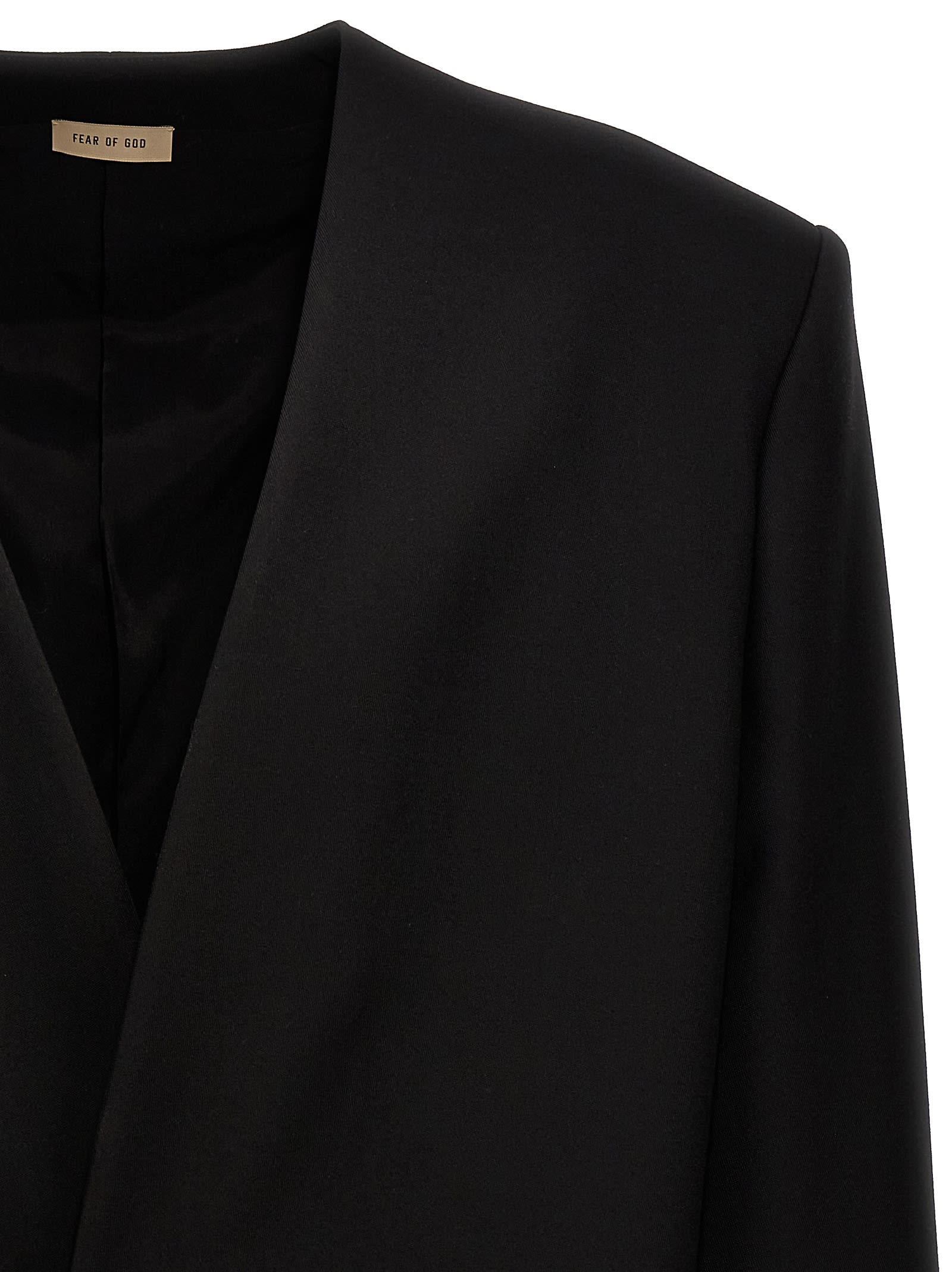 Shop Fear Of God Lapeless Suit Blazer In Black