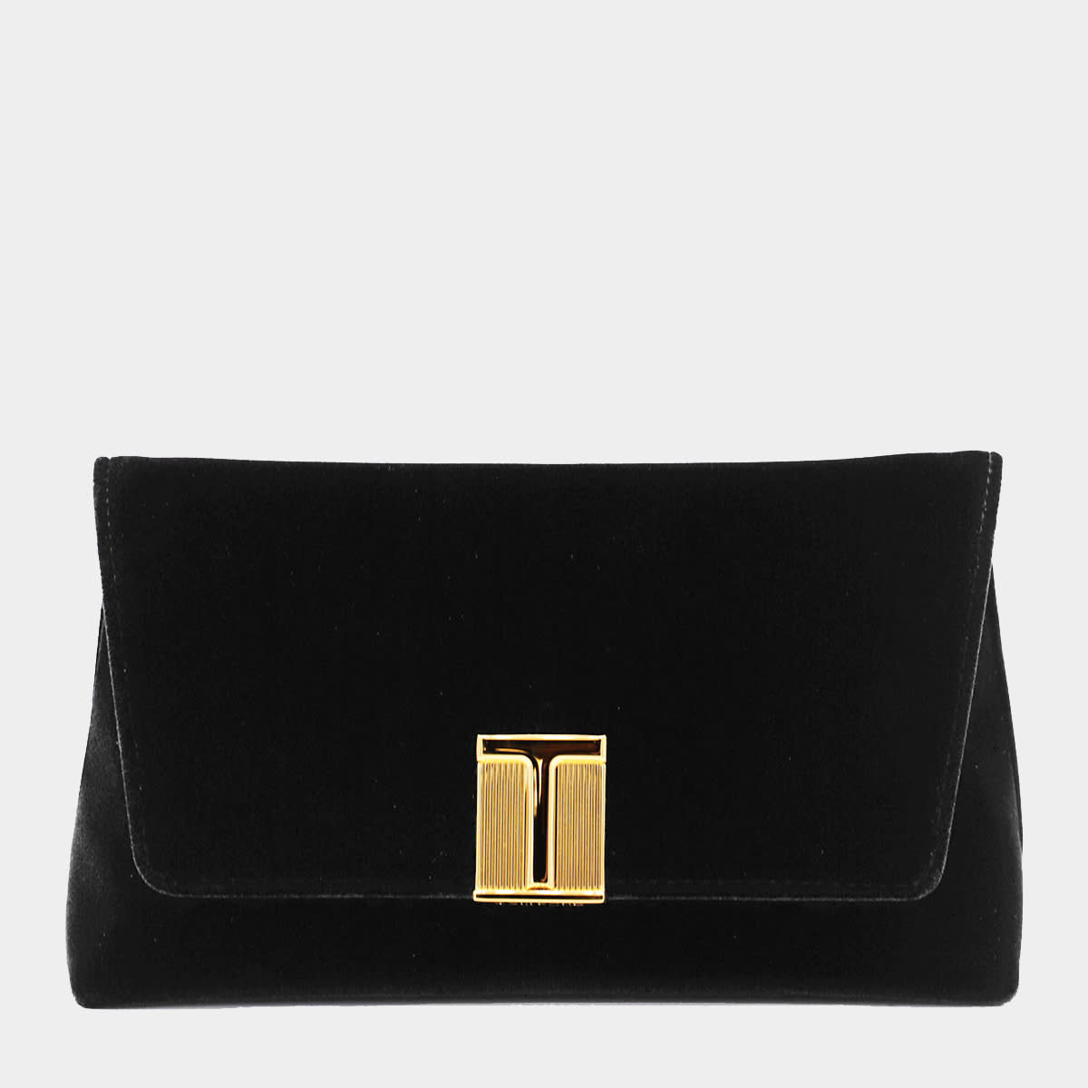 ショルダーバッグ・ポシェット TOM FORD BLACK VELVET AND VISCOSE SHOULDER BAG TOM FORD Embellished leather-trimmed velvet shoulder bag