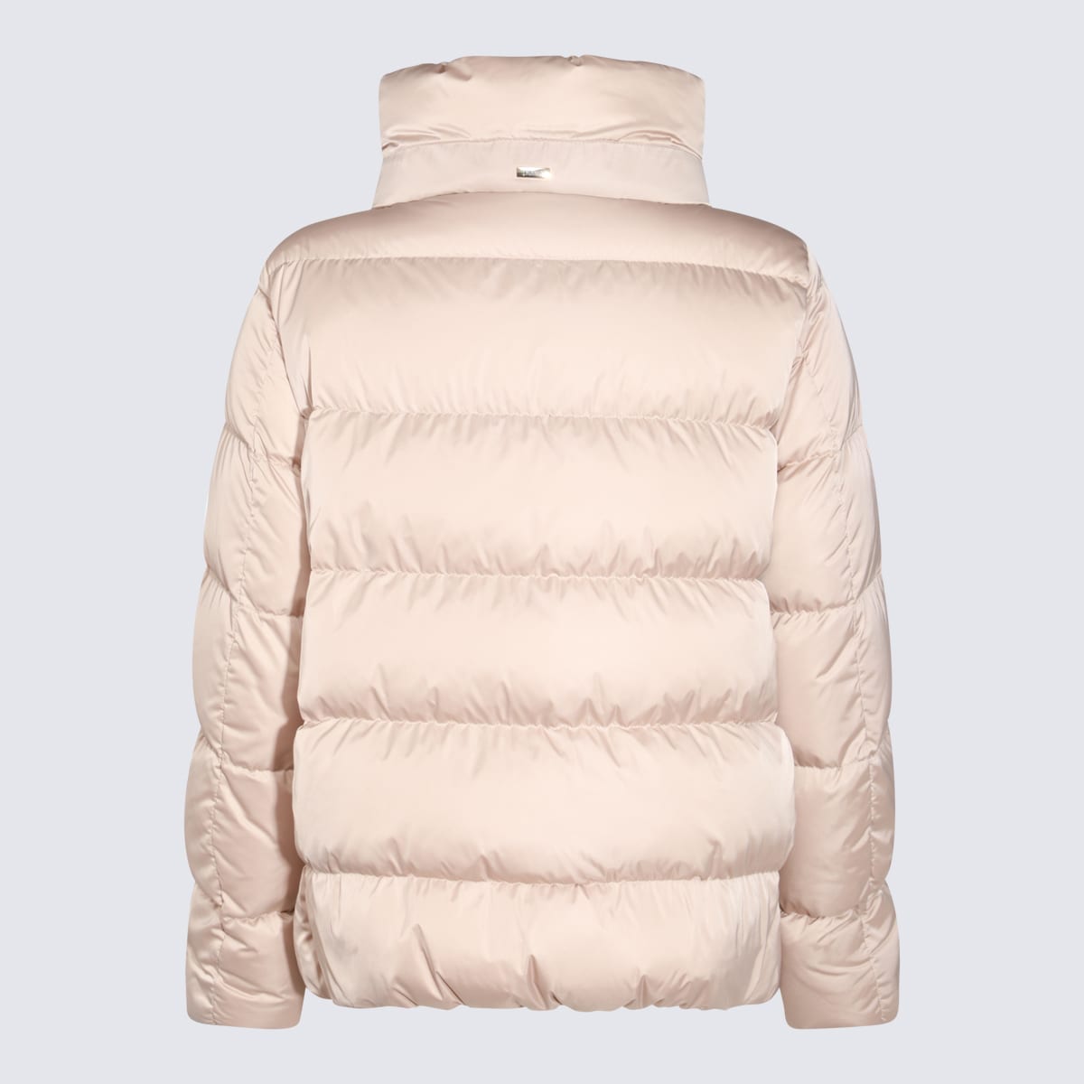 Herno Quilted Cape Jacket High Collar In Neutral