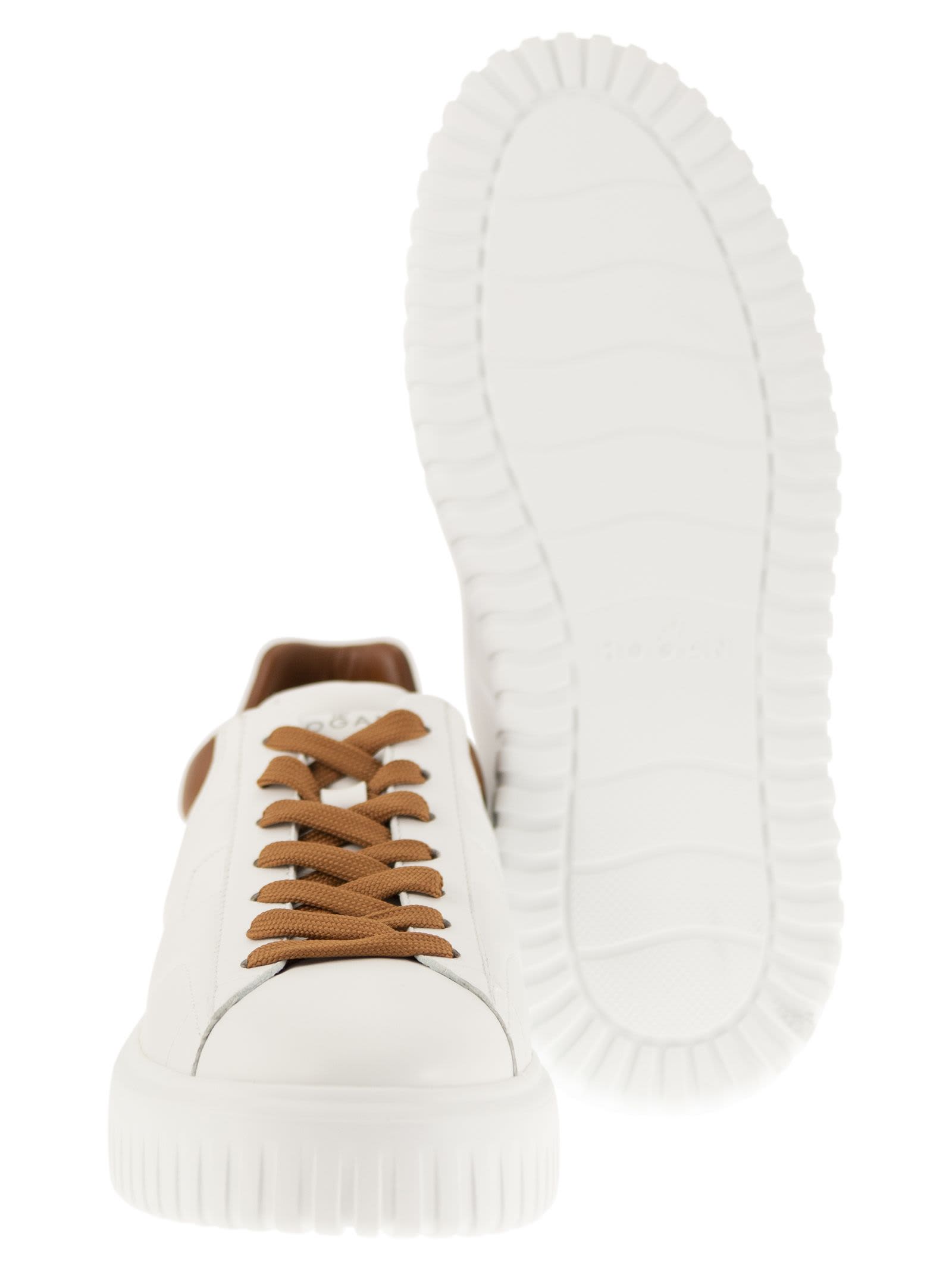 Shop Hogan H-stripes - Sneakers In Bianco