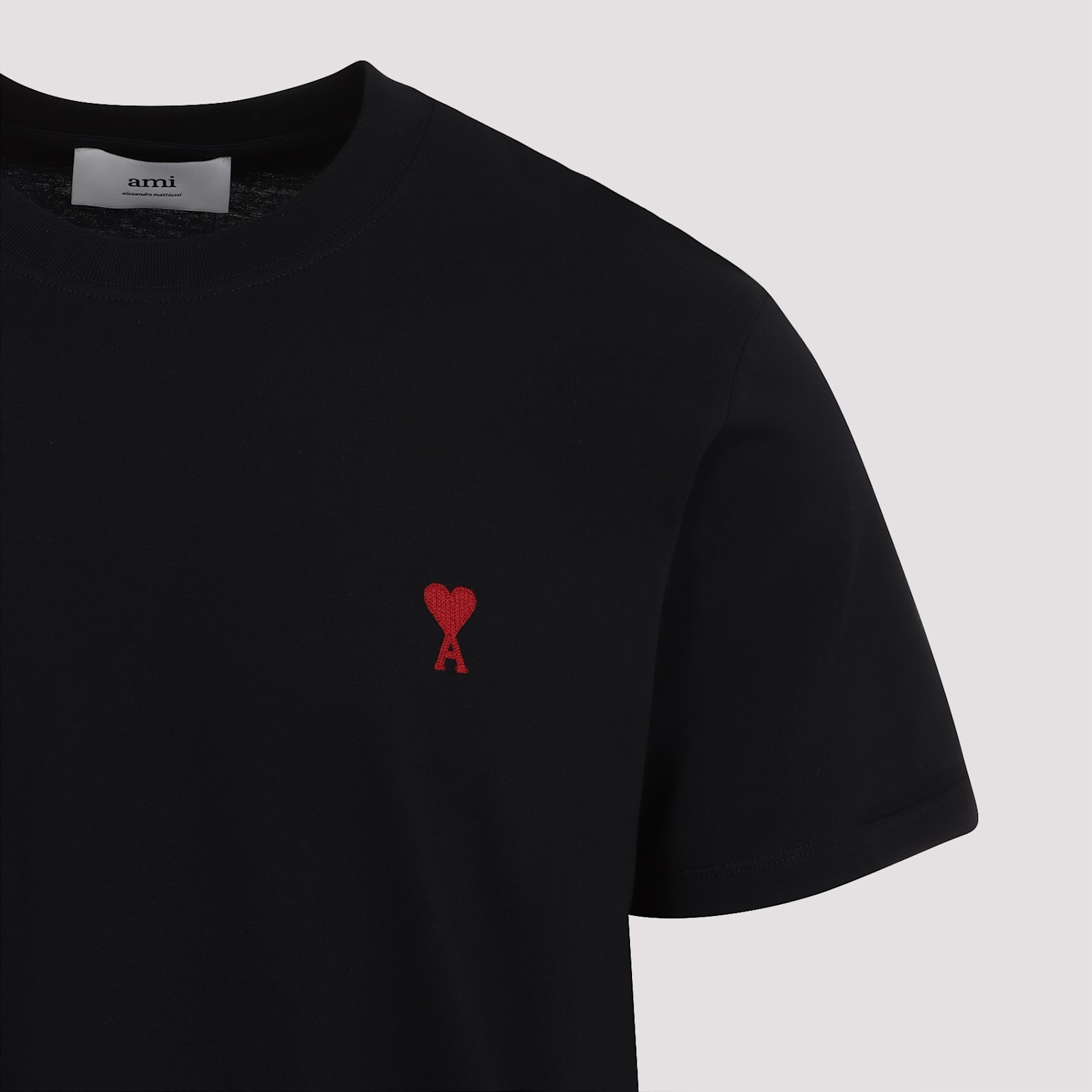 Ami Alexandre Mattiussi Ami Paris Ami De Coeur T-shirt In Organic Cotton In Black