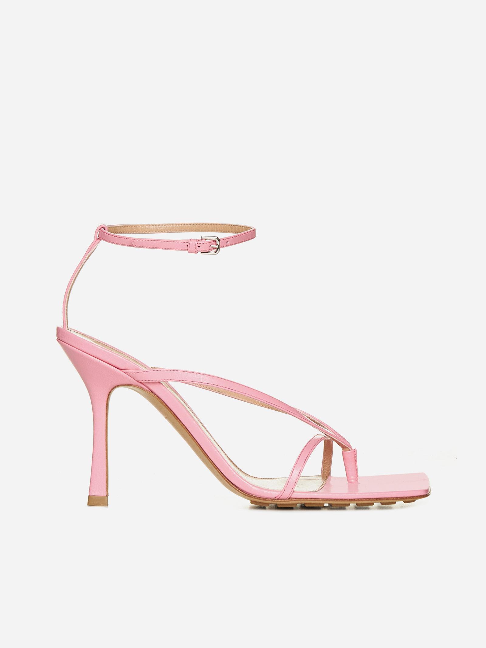 Shop Bottega Veneta Leather Toe-post Sandals In Pink