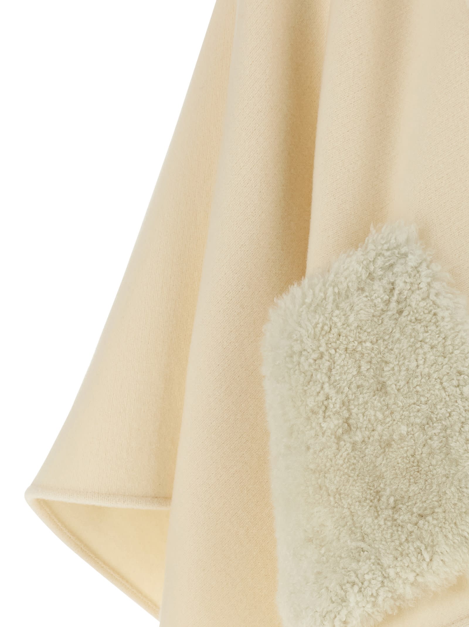 Fabiana Filippi Draped Hooded Cape Textured Pockets In Neutral