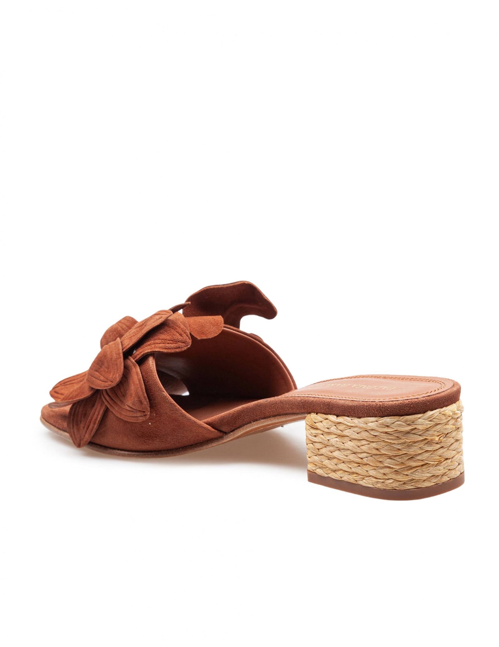 Paloma Barceló Suede Slide With Applied Flower In Leather