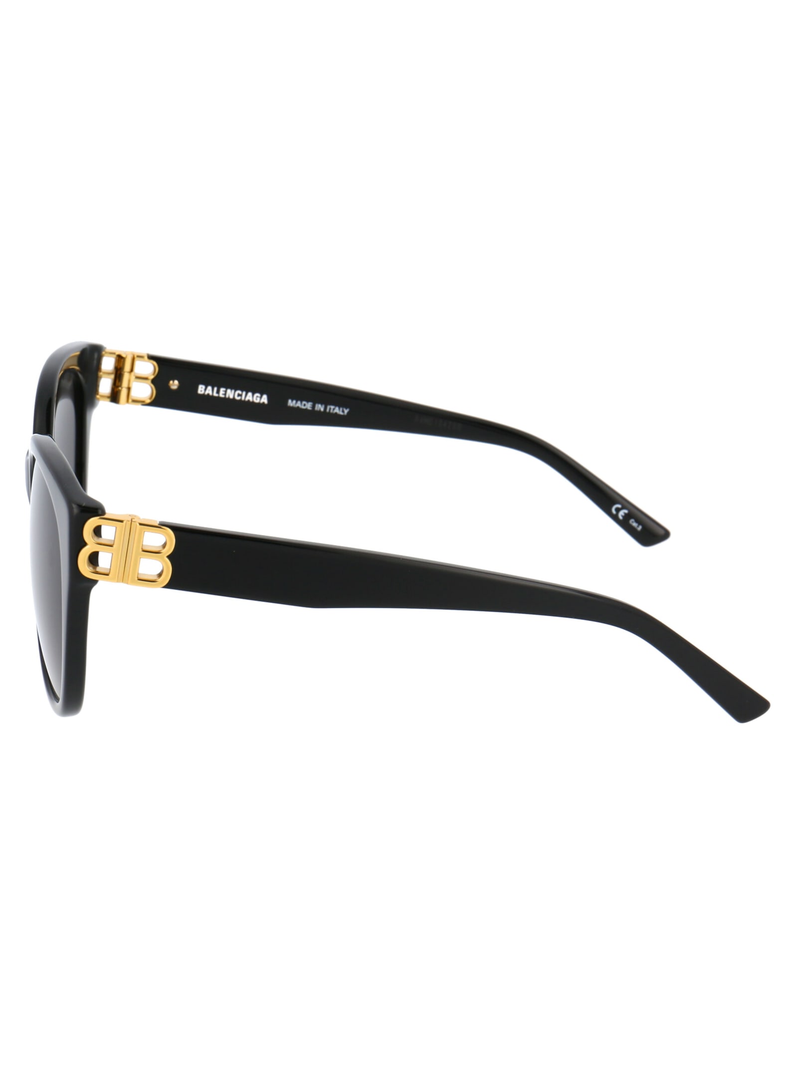 Shop Balenciaga Bb0103sa Sunglasses In 001 Black Gold Grey