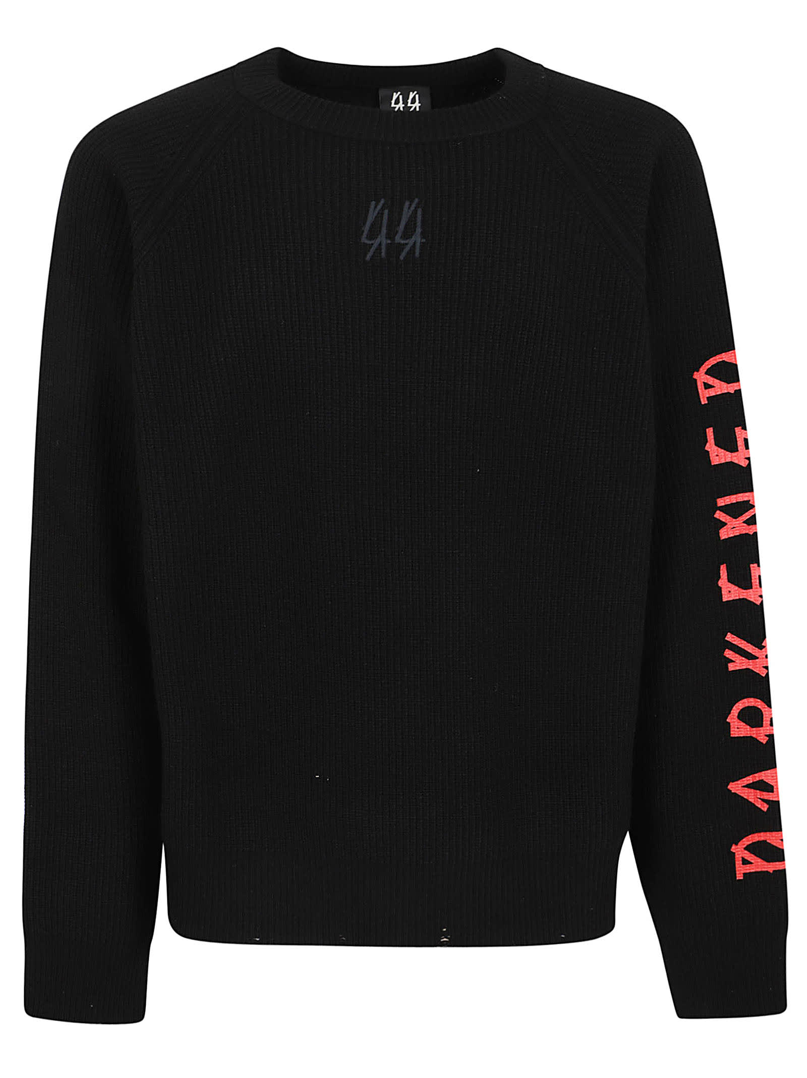 Shop 44 Label Group Darkened Knit Crewneck In Darkened Red