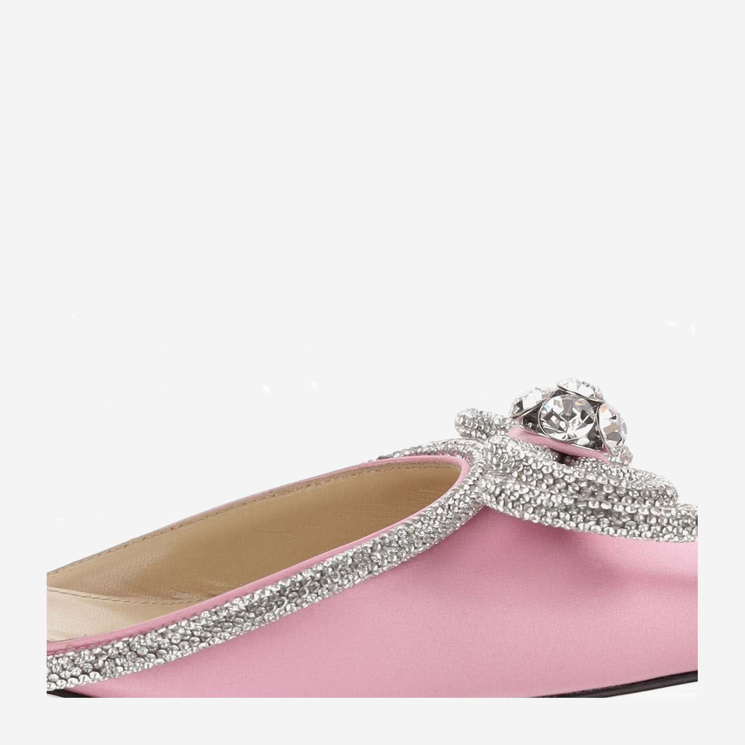 Shop Mach &amp; Mach Silk Slingback With Bow In Pink