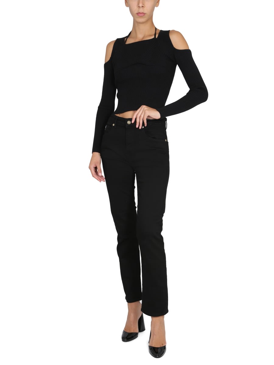 Versace Jeans Couture Women's Shirt With Bare Shoulders In Black
