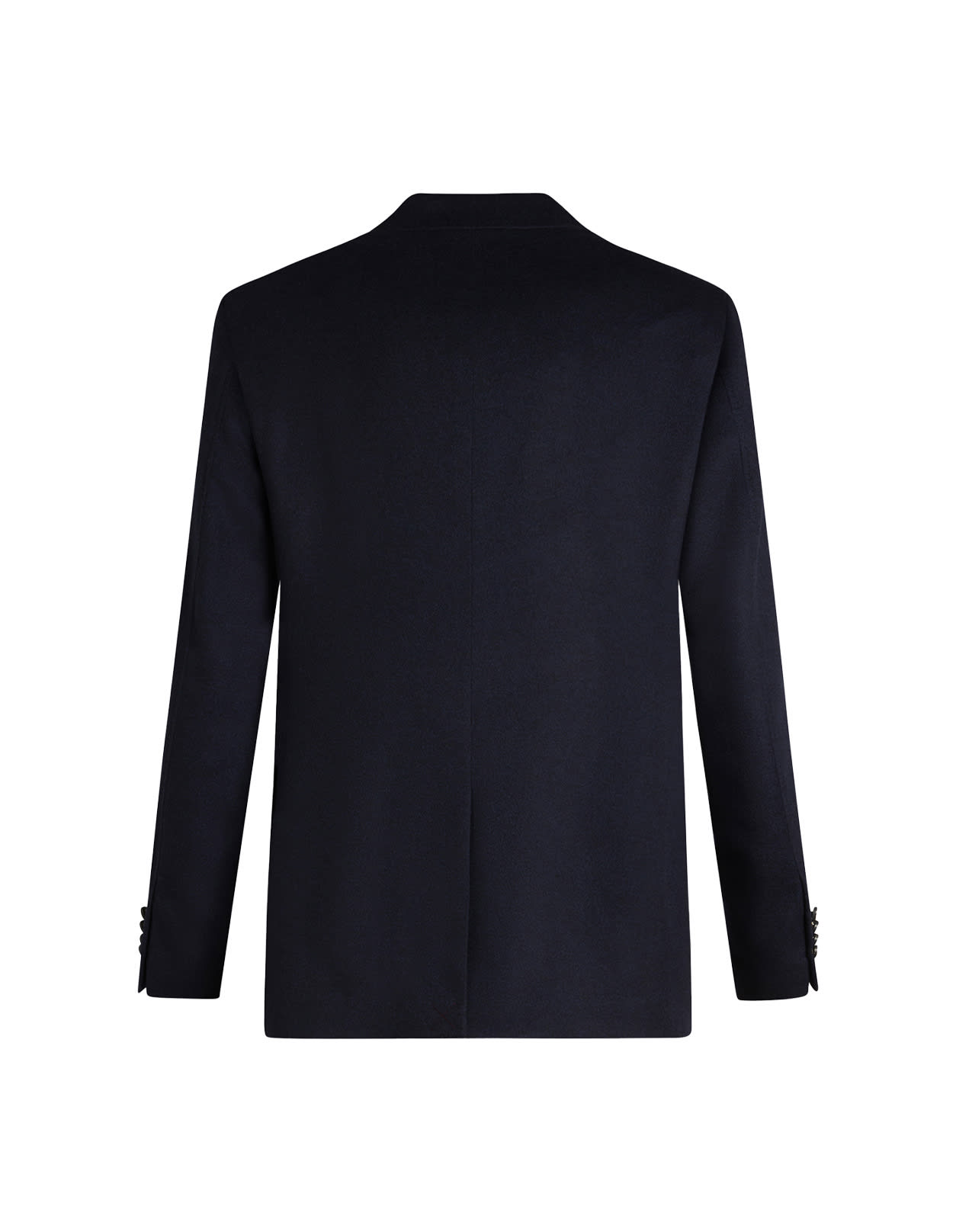Etro Navy Blue Cashmere Double Breasted Blazer In Blue