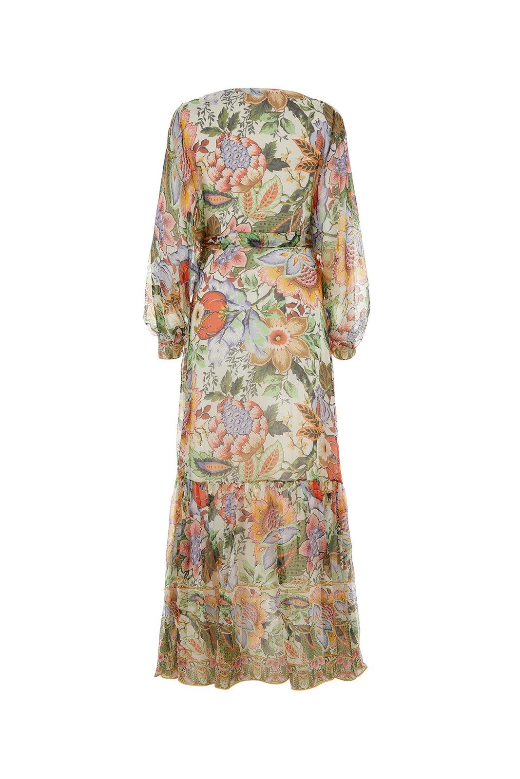 Shop Etro Floral-printed Long-sleeved Dress