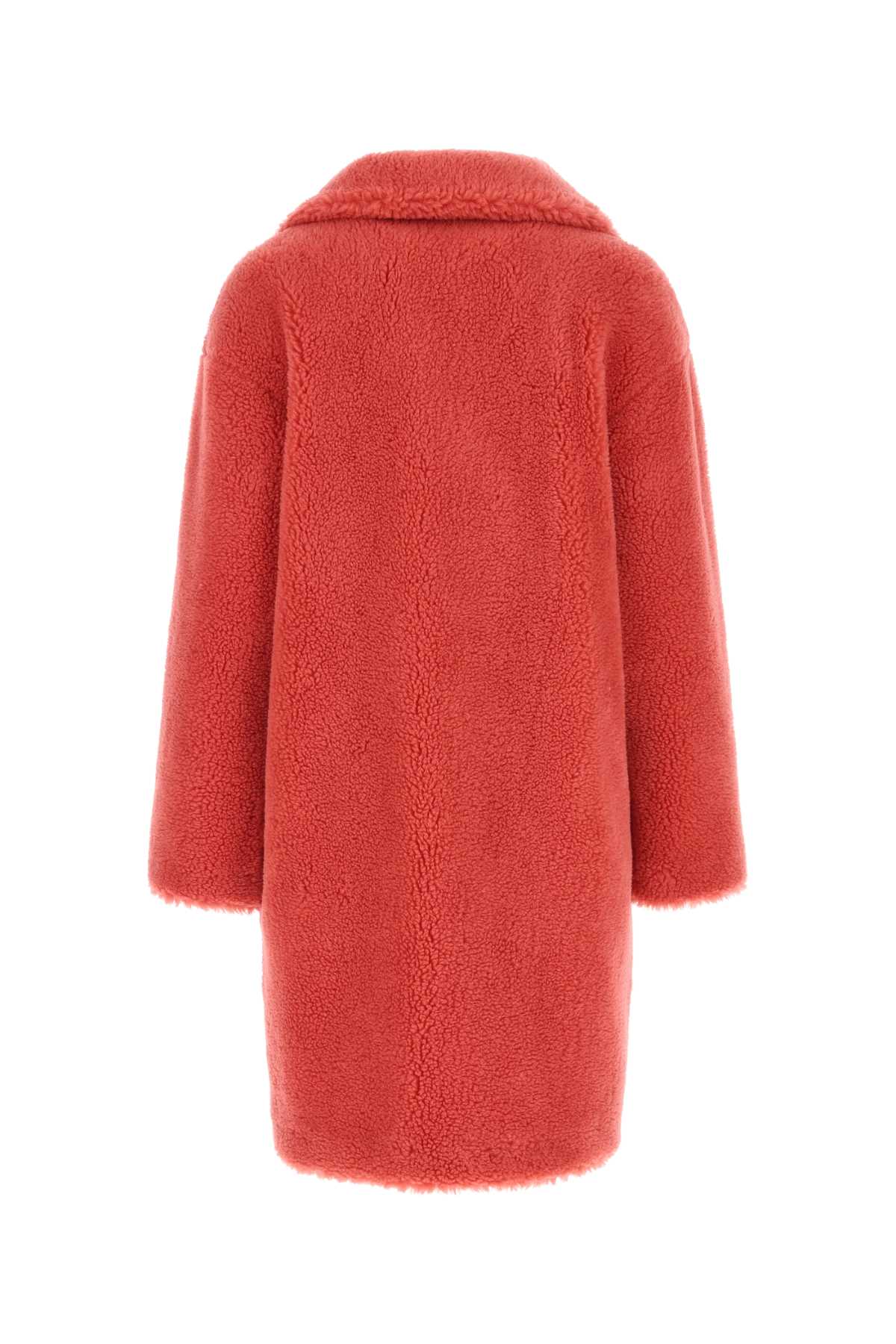 Shop Stand Studio Light Red Teddy Camille Cocoon Coat In 24900