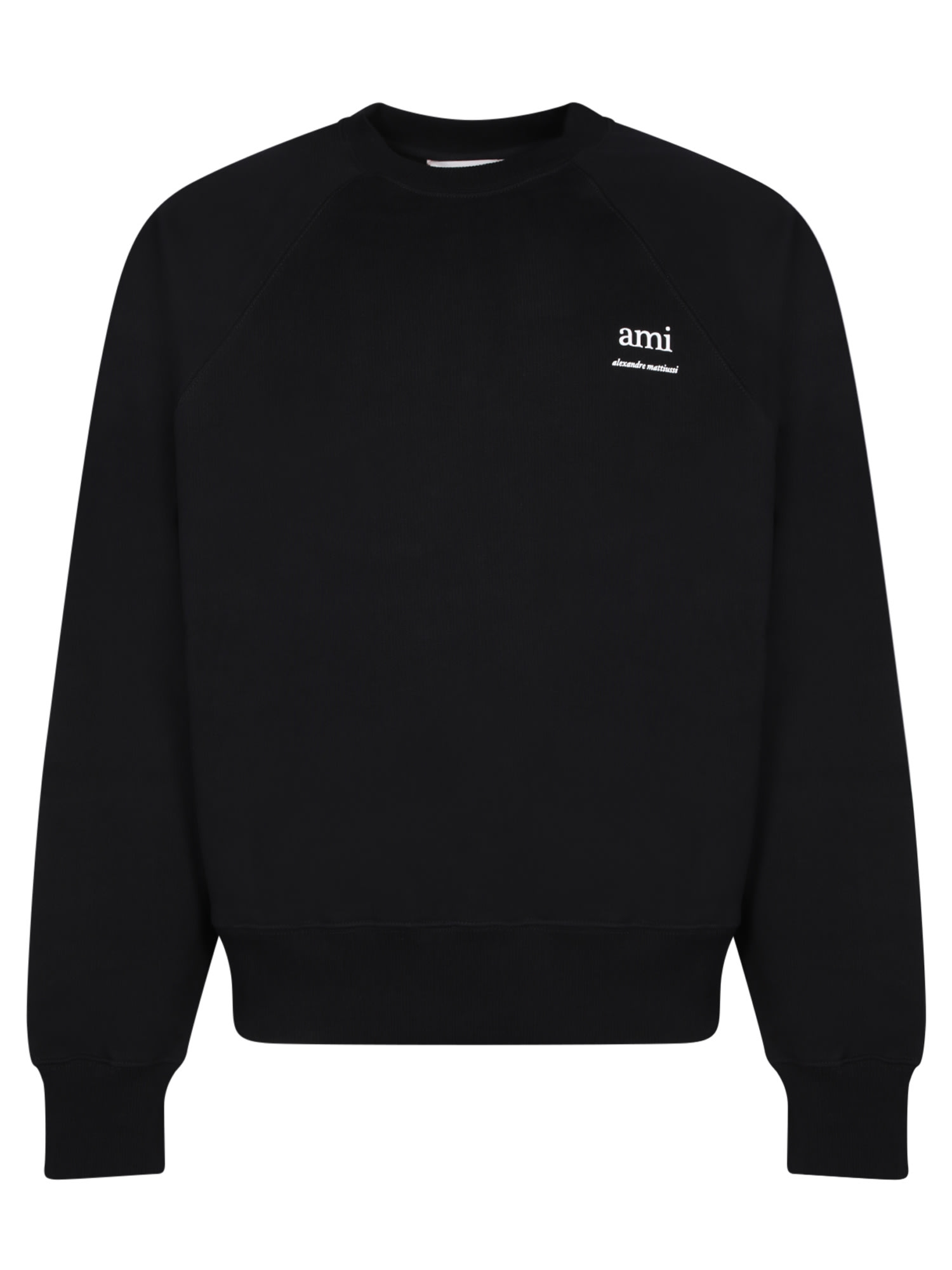 Shop Ami Alexandre Mattiussi Logo Letter Black Sweatshirt