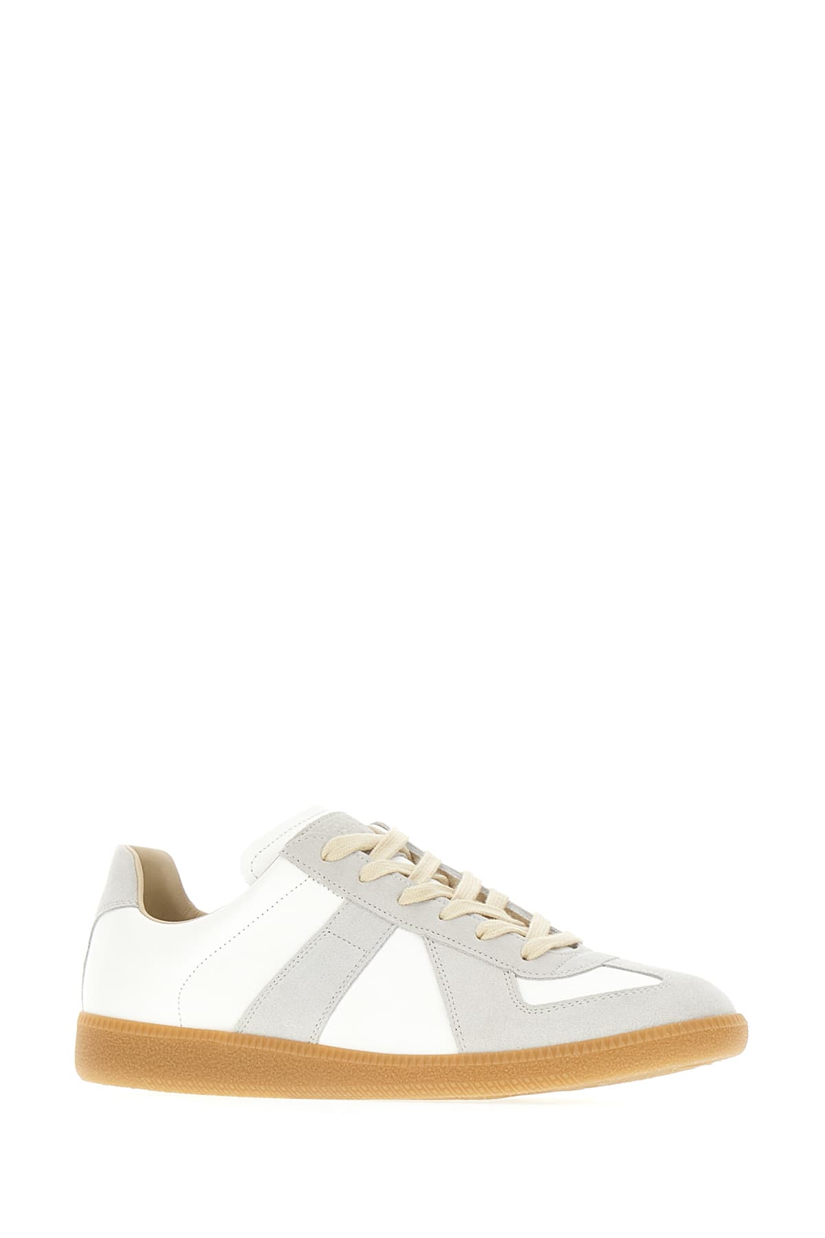 Shop Maison Margiela Two-tone Leather And Suede Replica Sneakers In Multicolor