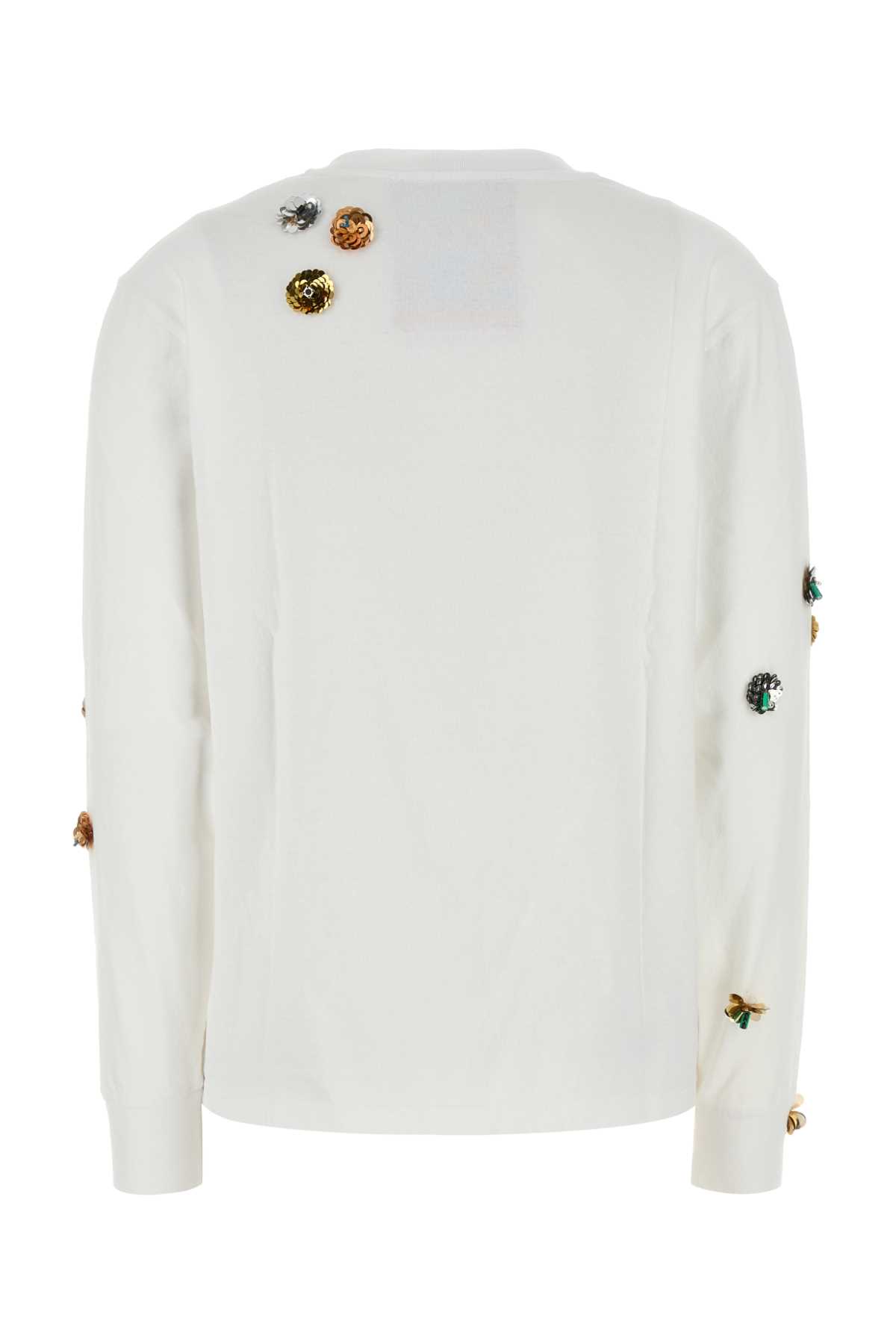 Coperni Cotton Mickey T-shirt With Embellishments And Graphic Print In Whitemulticolour
