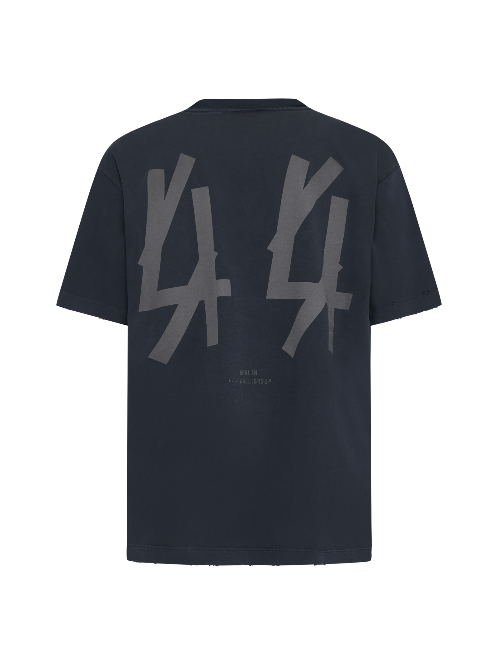 Shop 44 Label Group T-shirt In Black+44 Solid Lasered