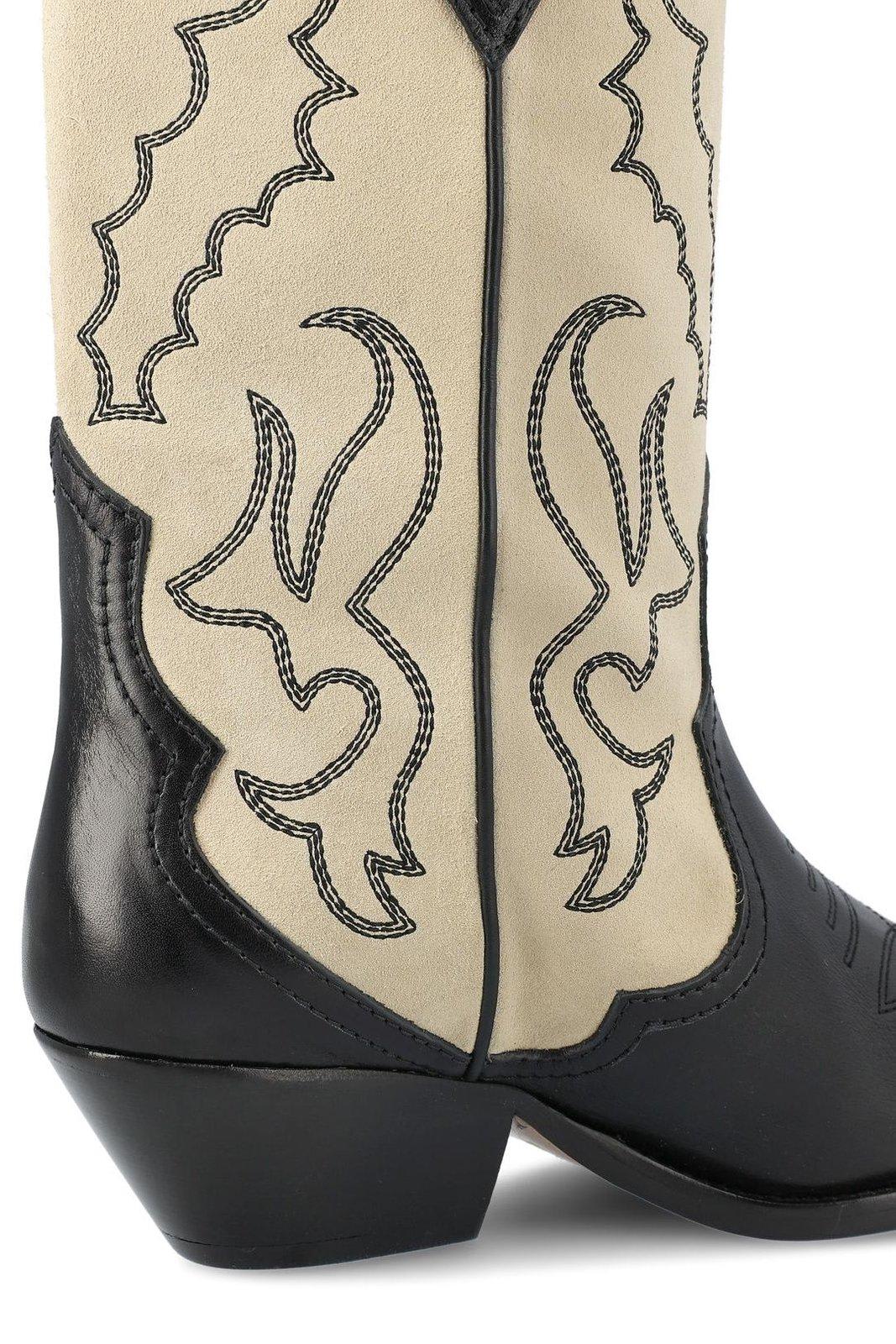 Shop Isabel Marant Duerto Western-style Ankle Boots In Black