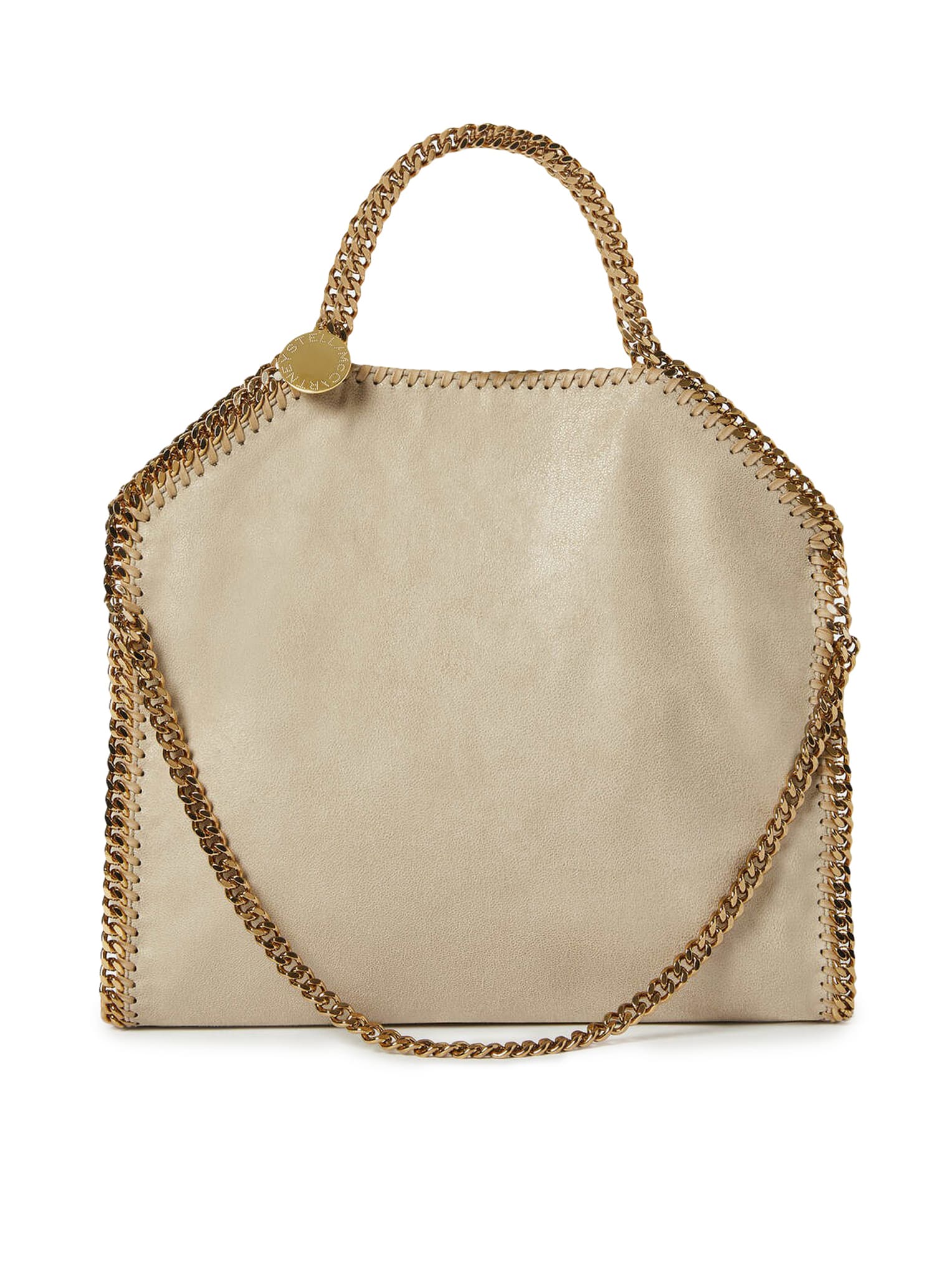 Stella Mccartney 3chain Tote Eco Shaggy Deer W/gold Color Chain In Neutral