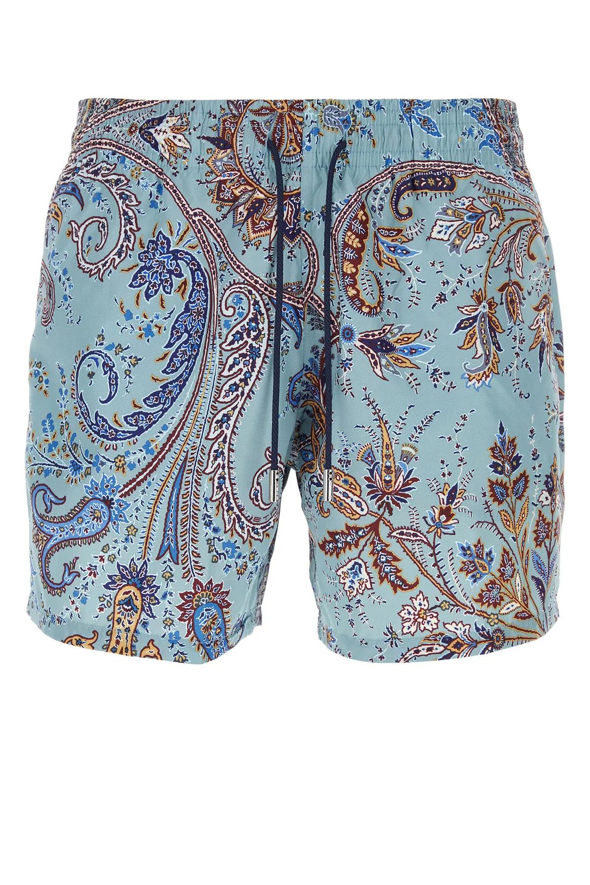 ETRO PRINTED POLYESTER SWIMMING SHORTS