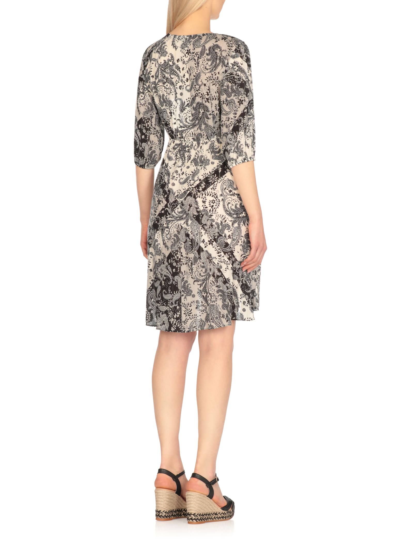 Miss Bikini Ivory Viscose Dress With Lurex Detailing